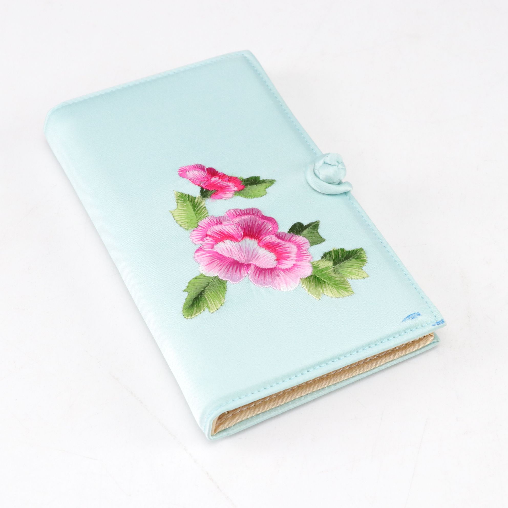 Wuhan China Silk Stamp Album, Silk Card Holder and Collector Plate With Stand