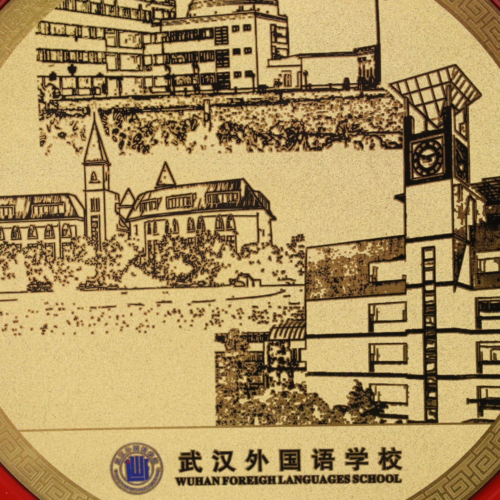 Wuhan China Silk Stamp Album, Silk Card Holder and Collector Plate With Stand