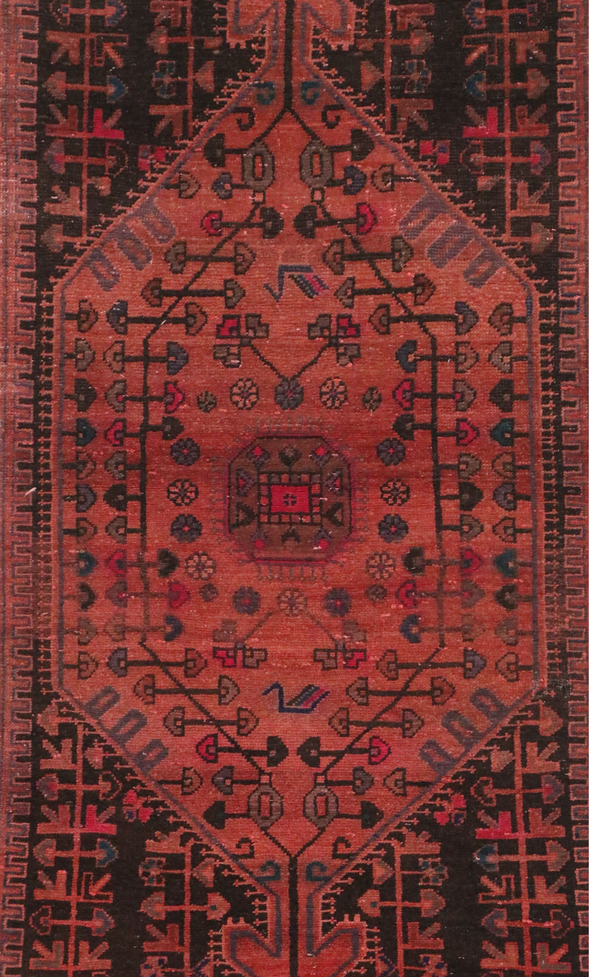 2'11 x 11'1 Hand-Knotted Persian Qashqai Remnant Carpet Runner