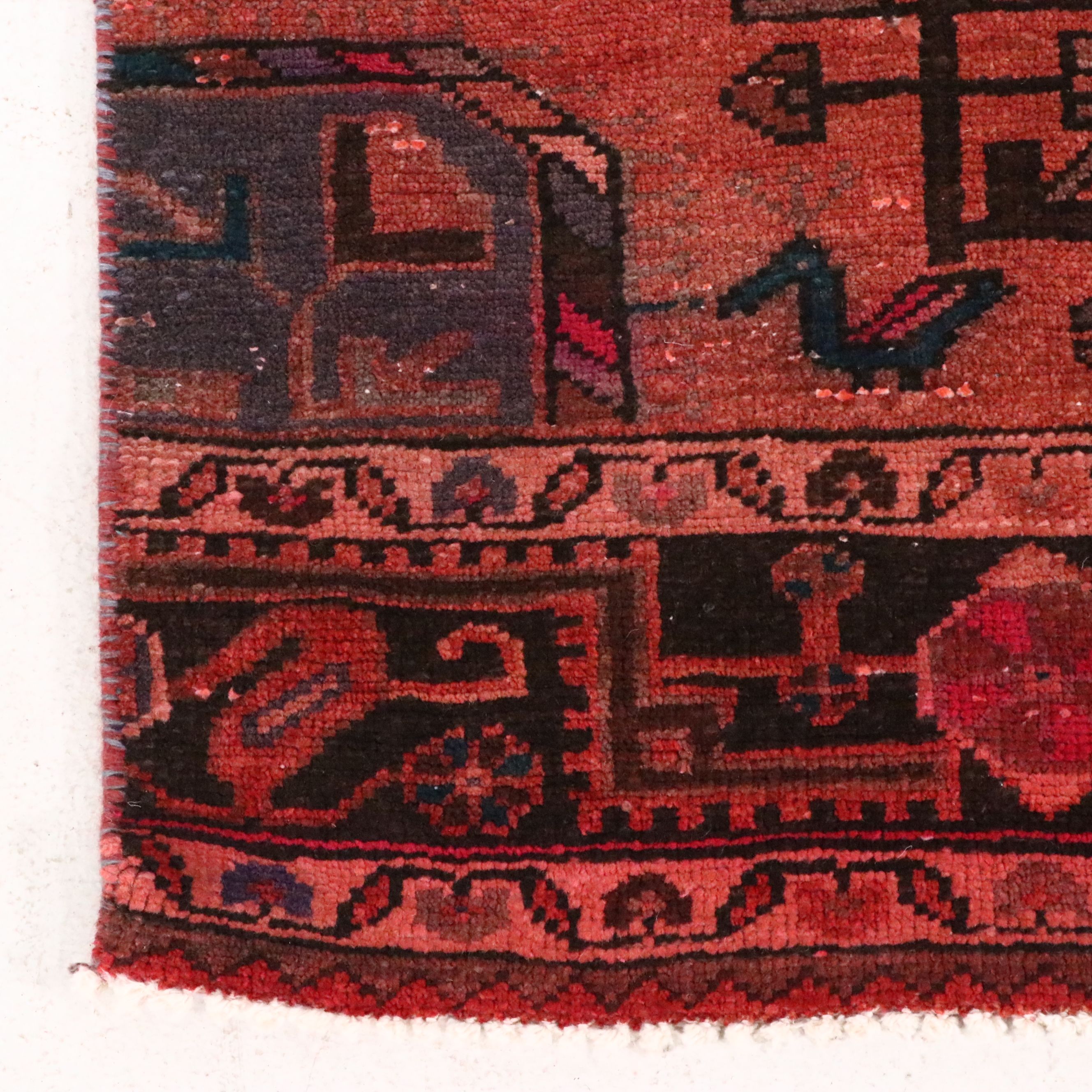 2'11 x 11'1 Hand-Knotted Persian Qashqai Remnant Carpet Runner