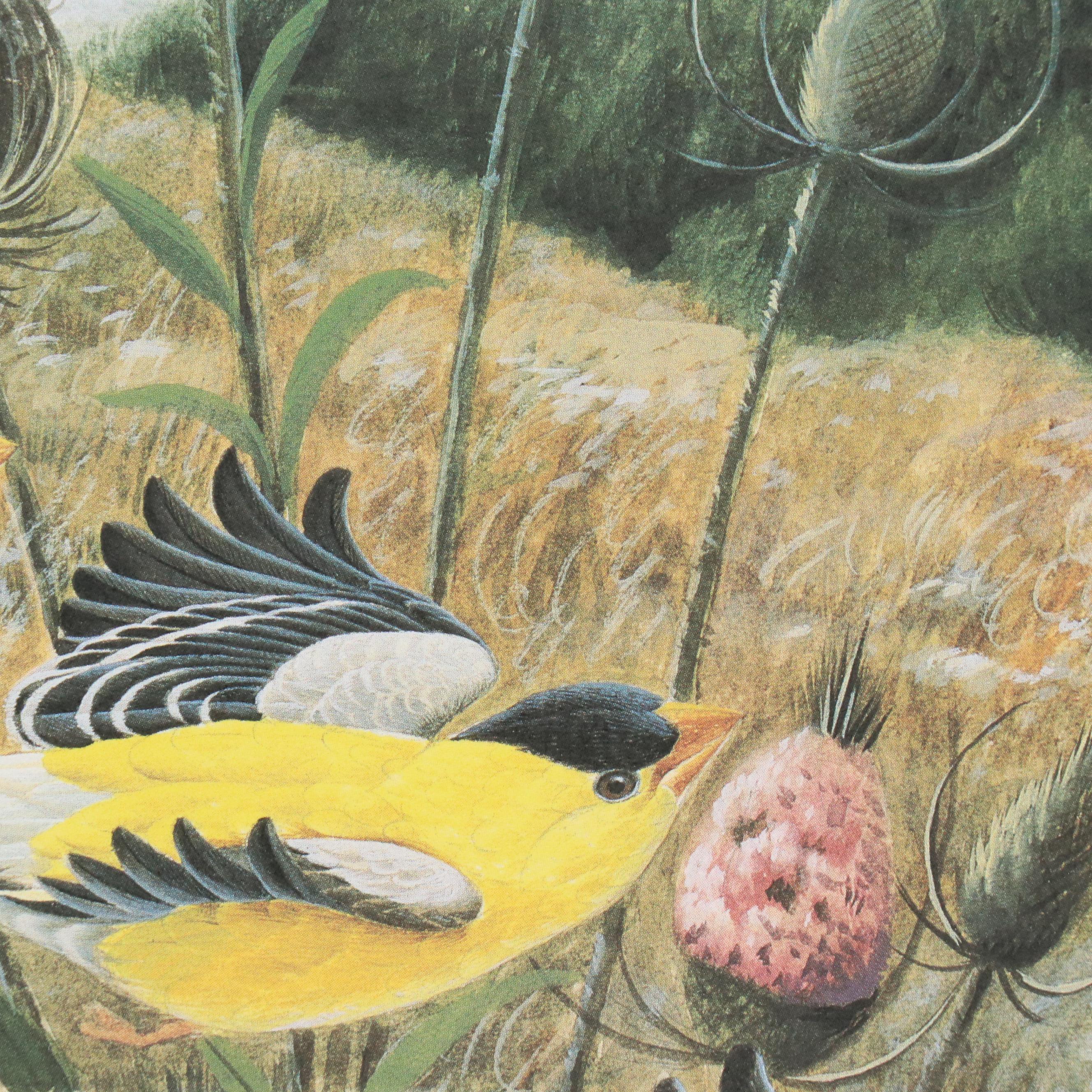 John Ruthven Offset Lithograph "Goldfinch," 1990