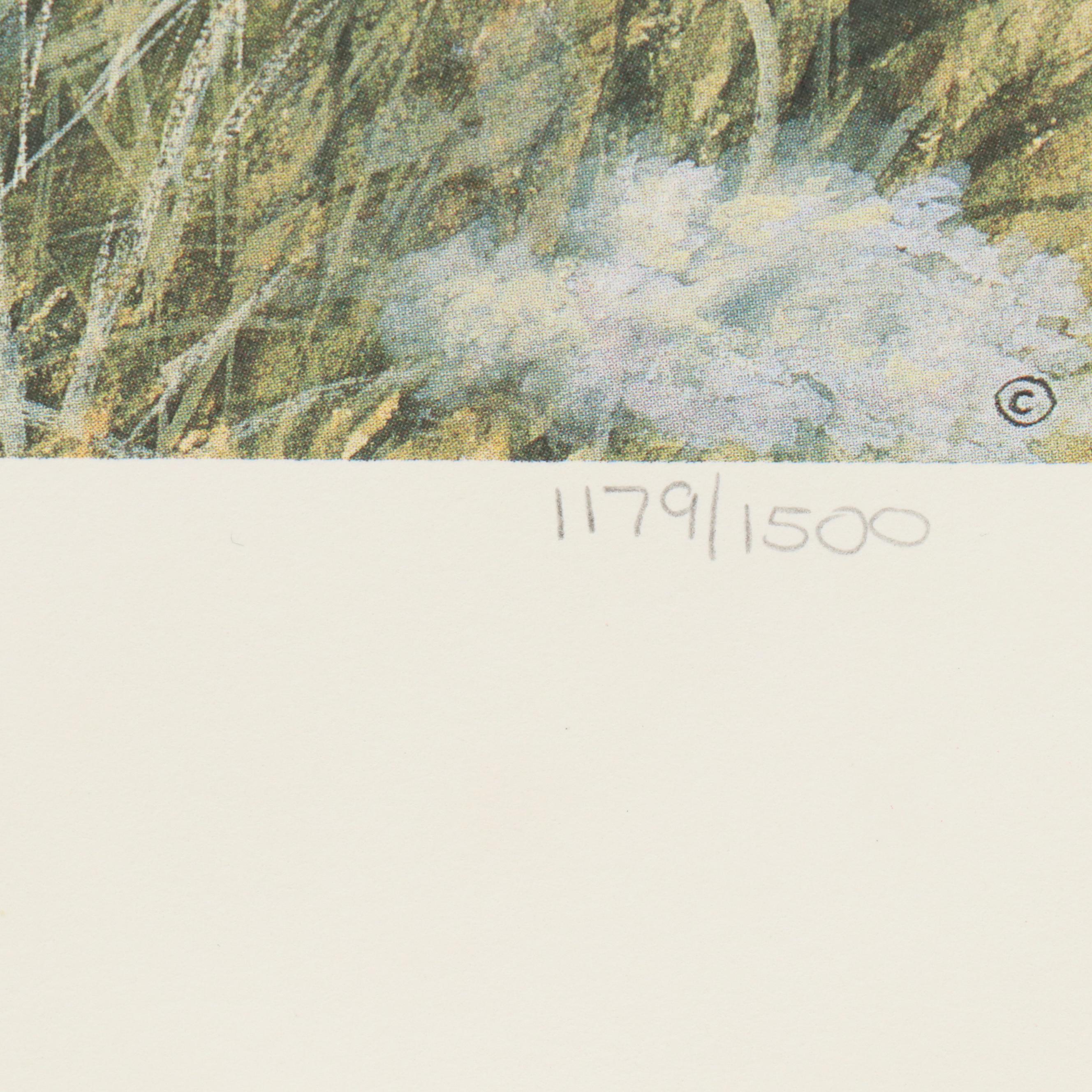 John Ruthven Offset Lithograph "Goldfinch," 1990