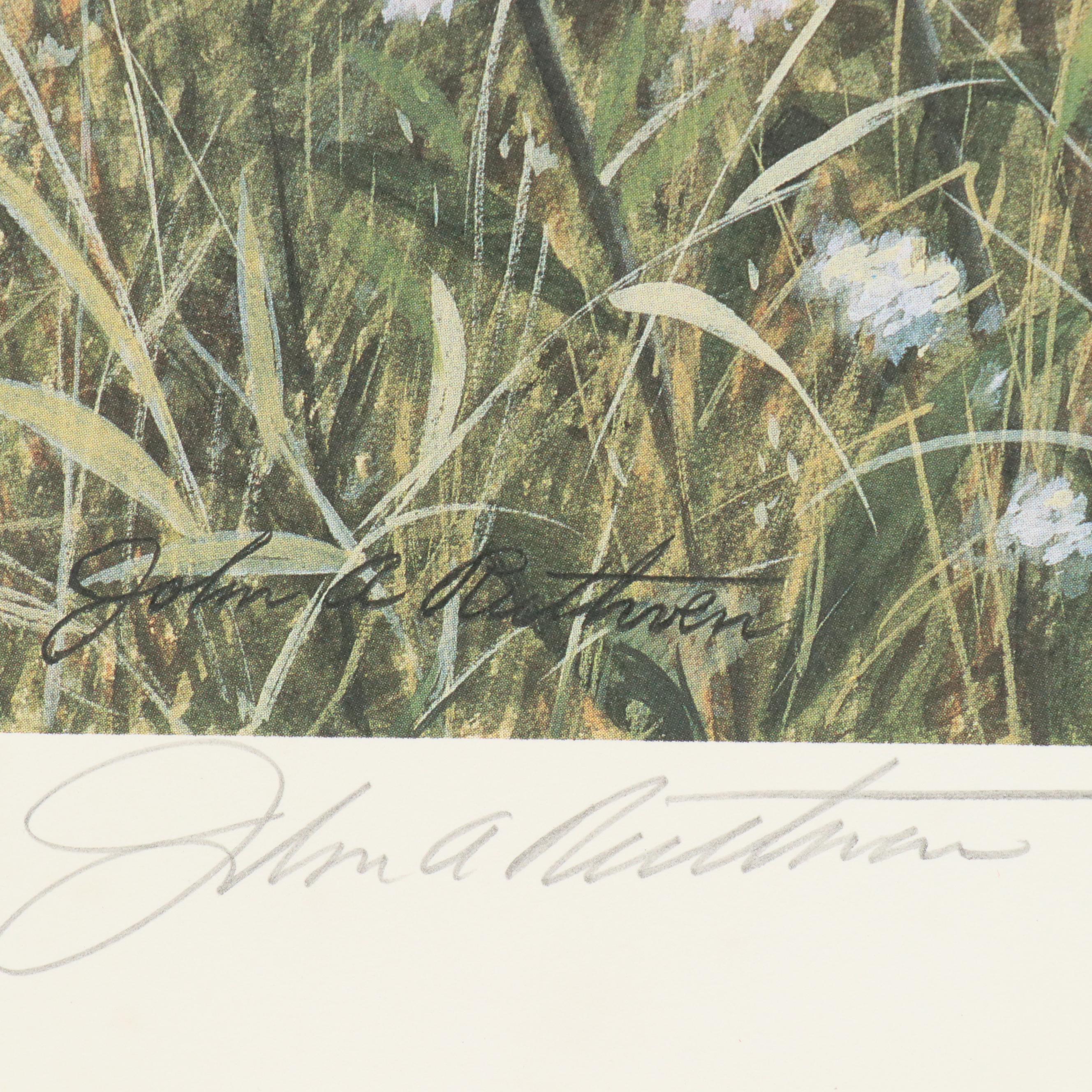 John Ruthven Offset Lithograph "Goldfinch," 1990