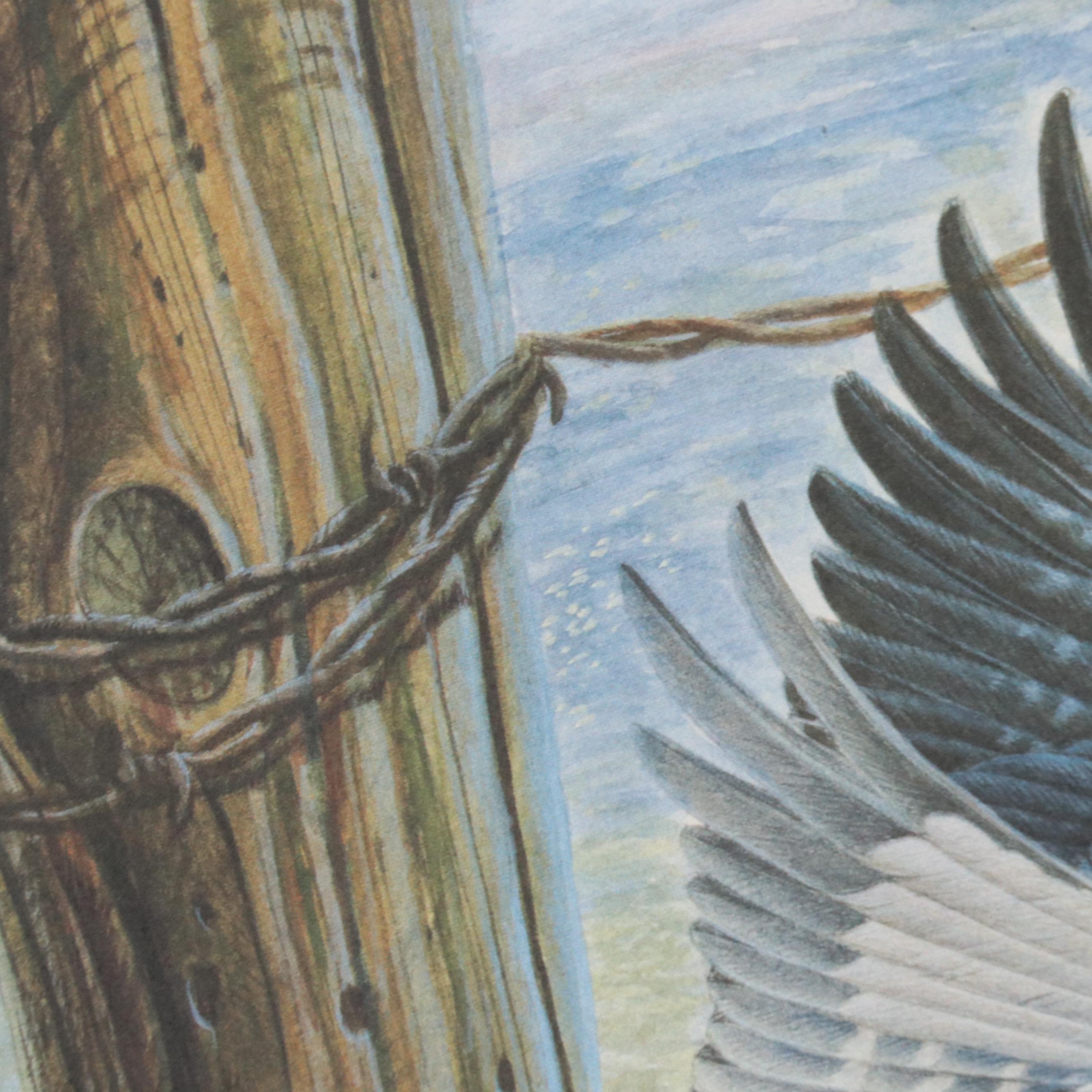 John Ruthven Offset Lithograph "Belted Kingfisher," 1988