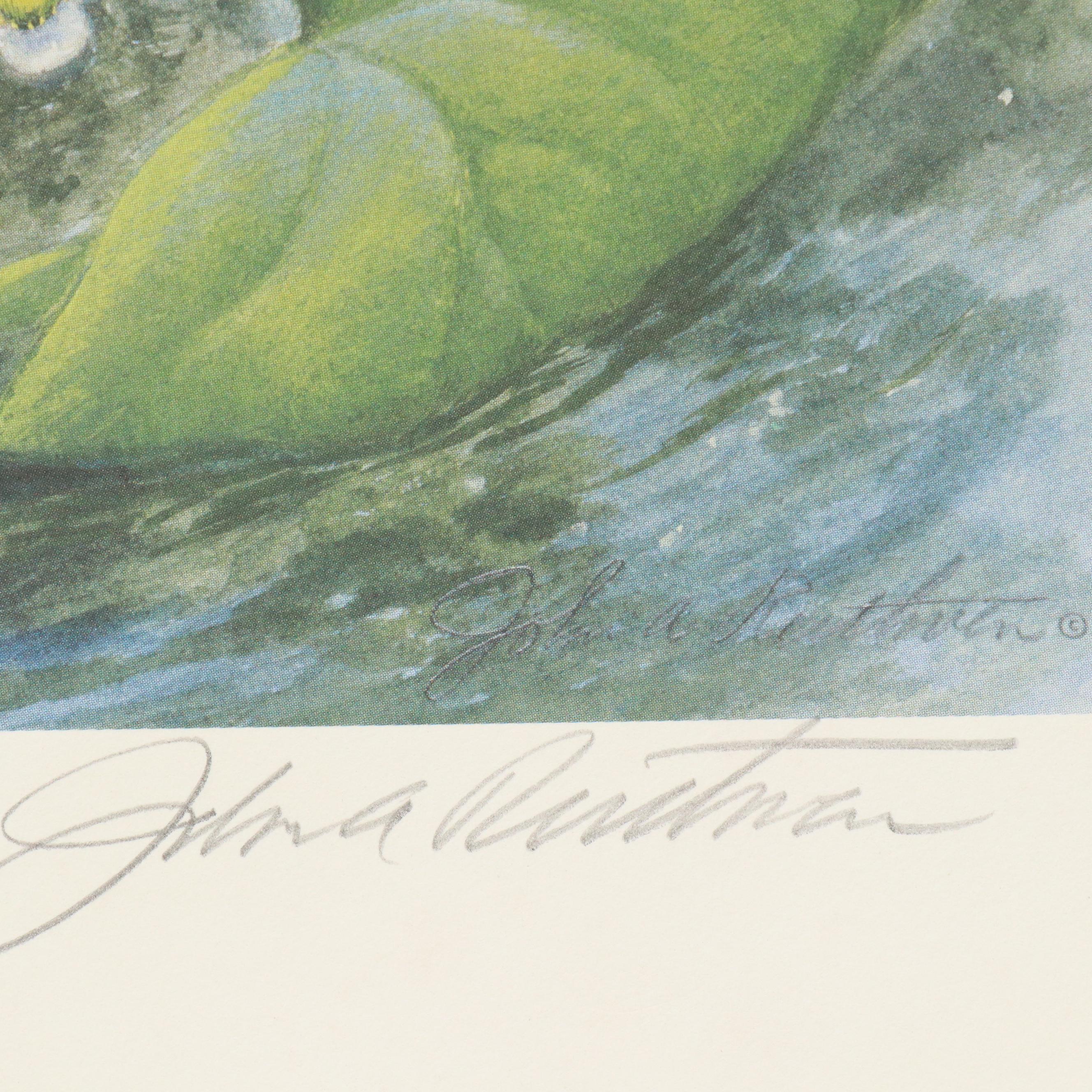 John Ruthven Offset Lithograph "Belted Kingfisher," 1988