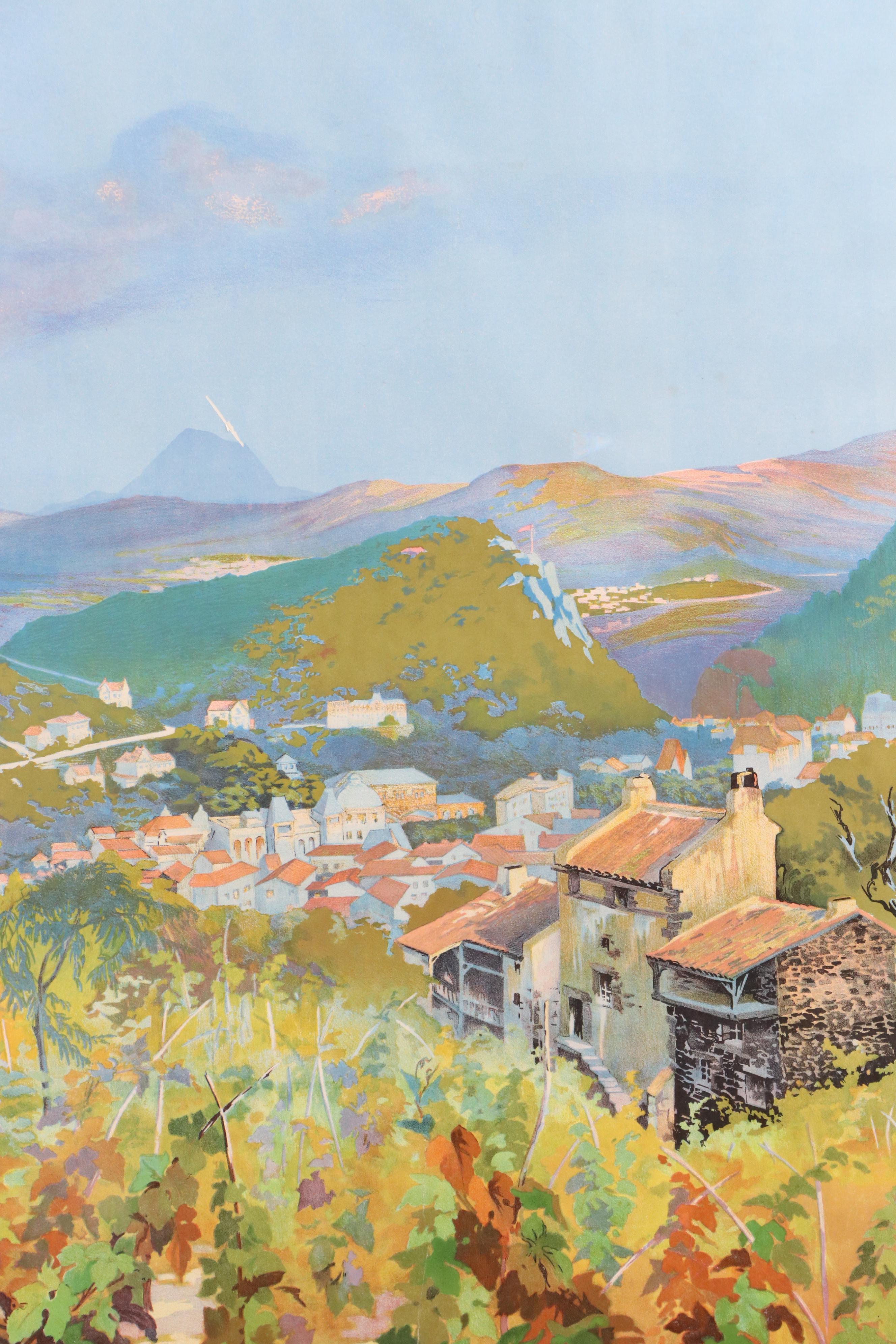 Designed by Julien Lacaze French Travel Color Lithograph Poster "Chatel-Guyon"