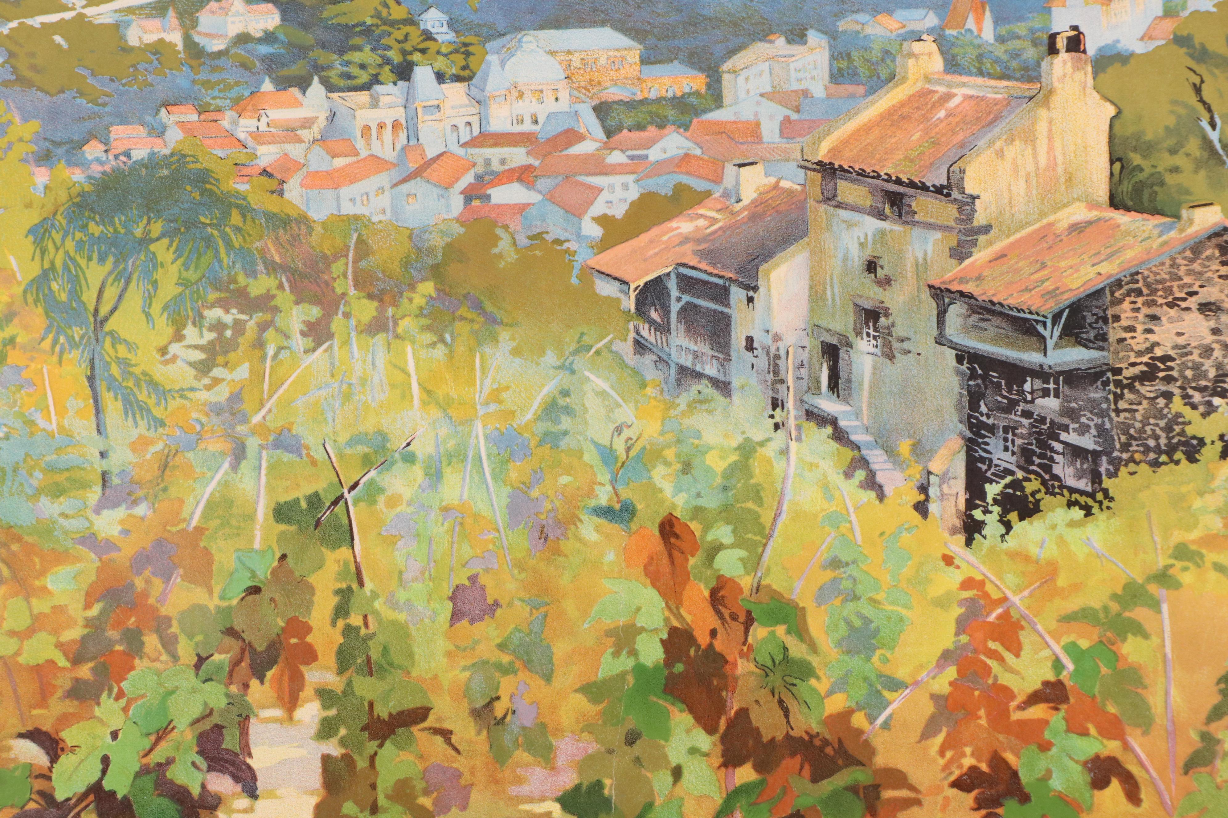 Designed by Julien Lacaze French Travel Color Lithograph Poster "Chatel-Guyon"