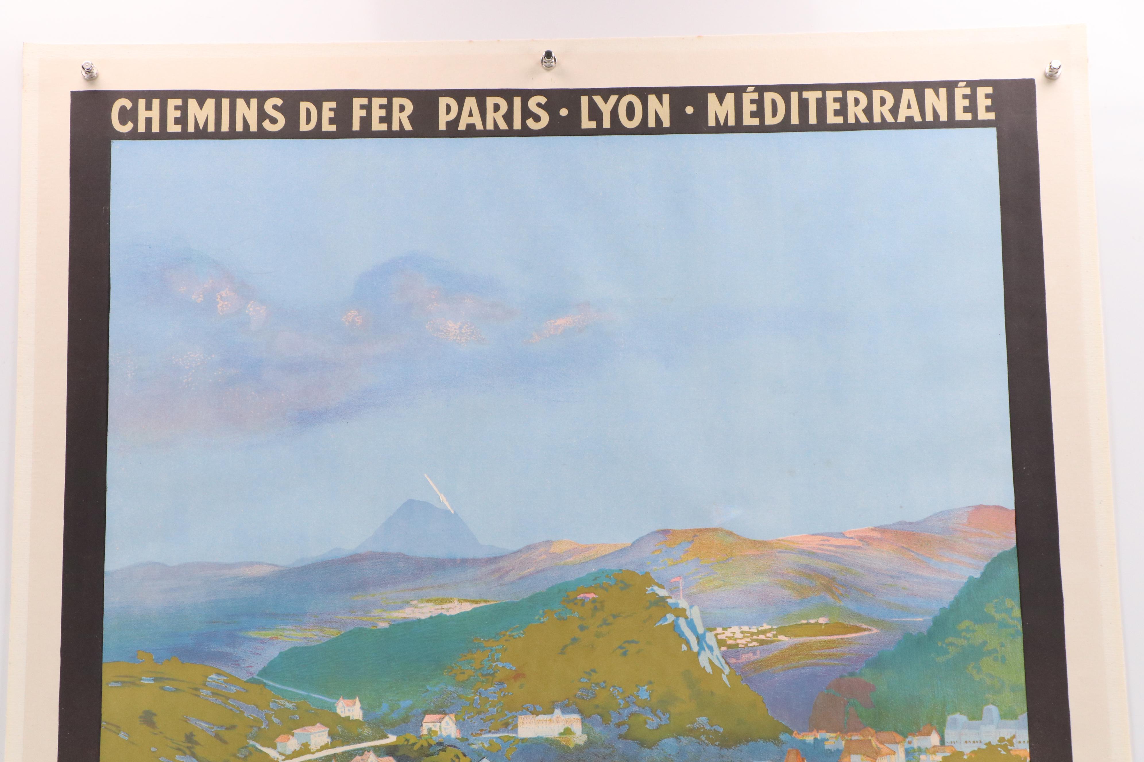 Designed by Julien Lacaze French Travel Color Lithograph Poster "Chatel-Guyon"