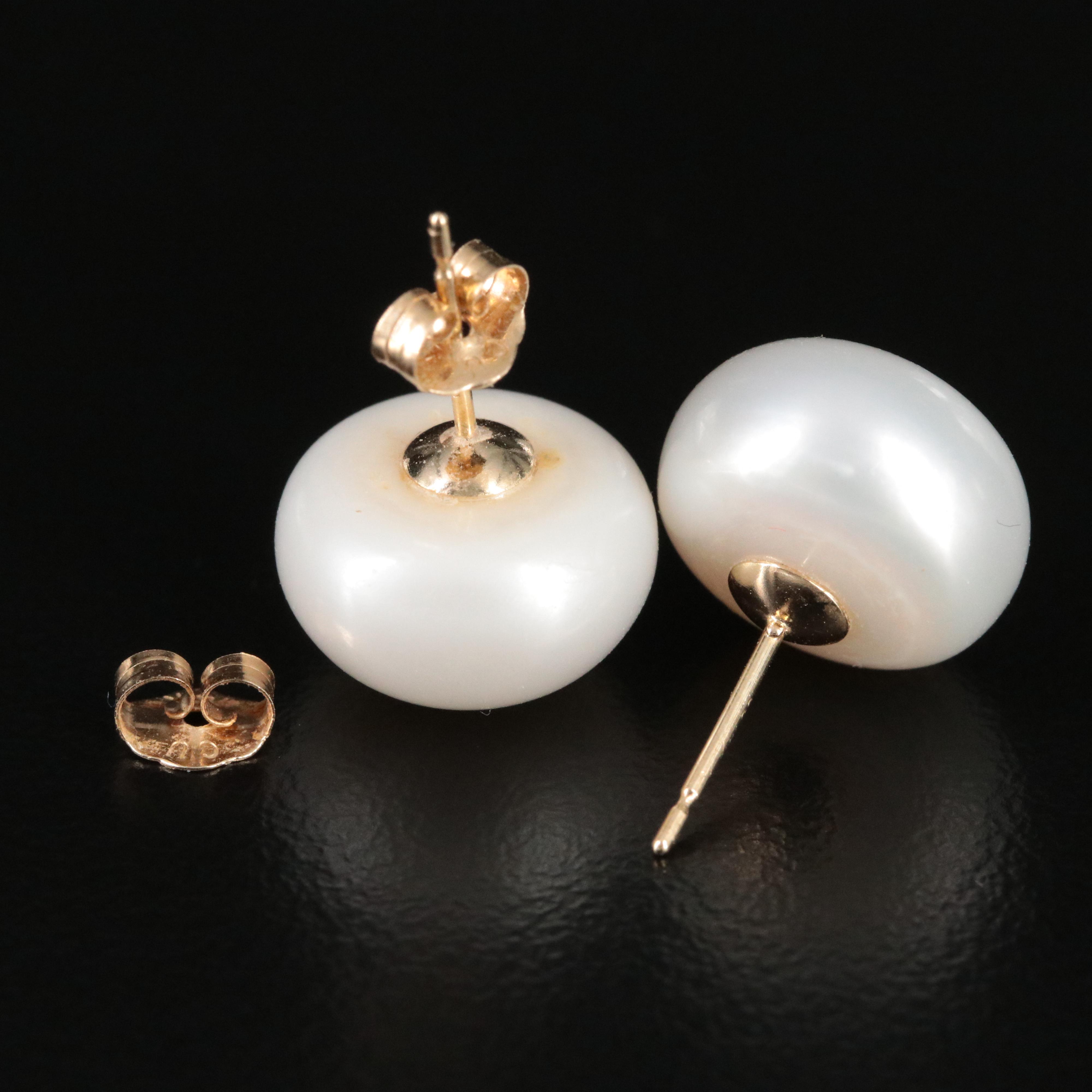 14K Pearl Stud Earrings