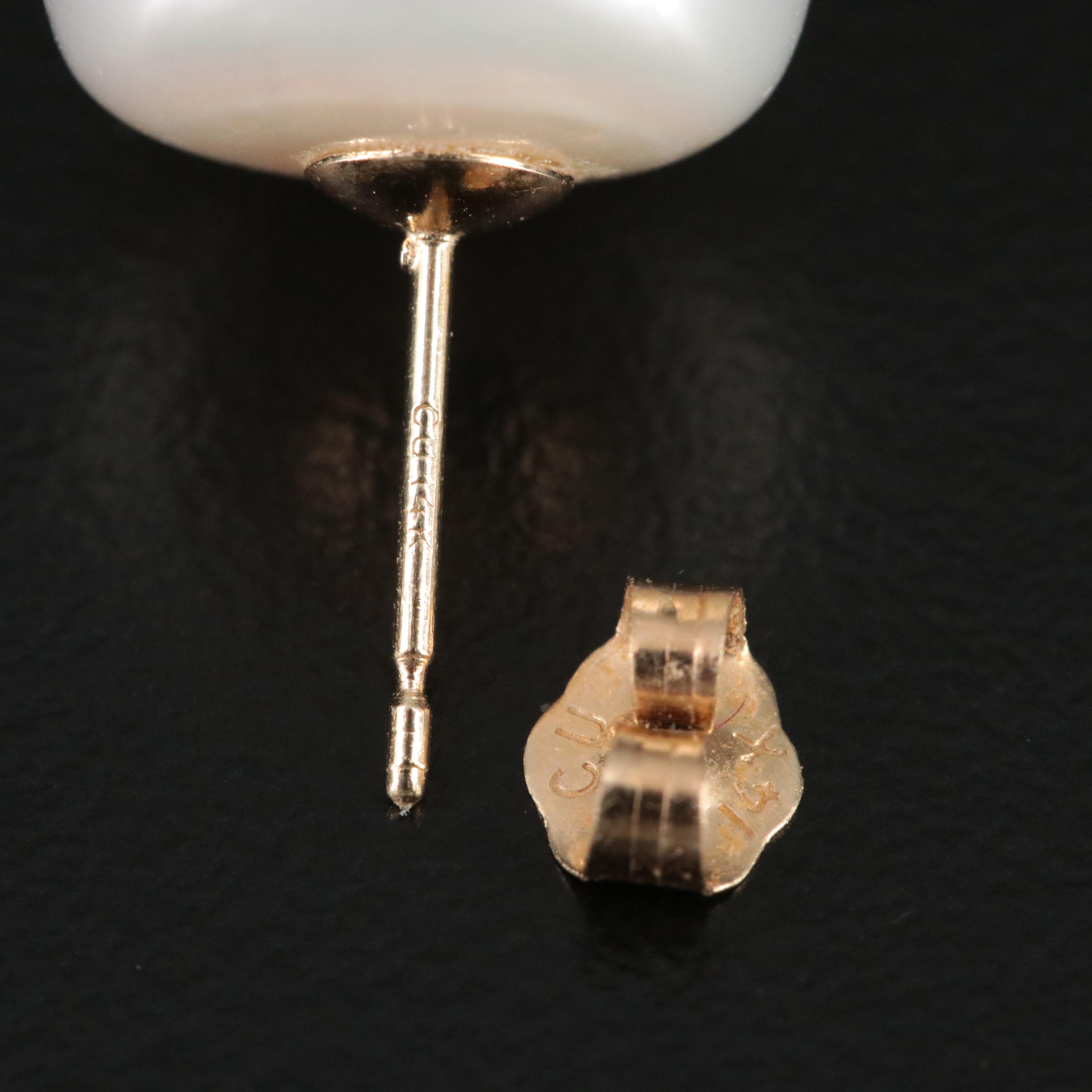 14K Pearl Stud Earrings