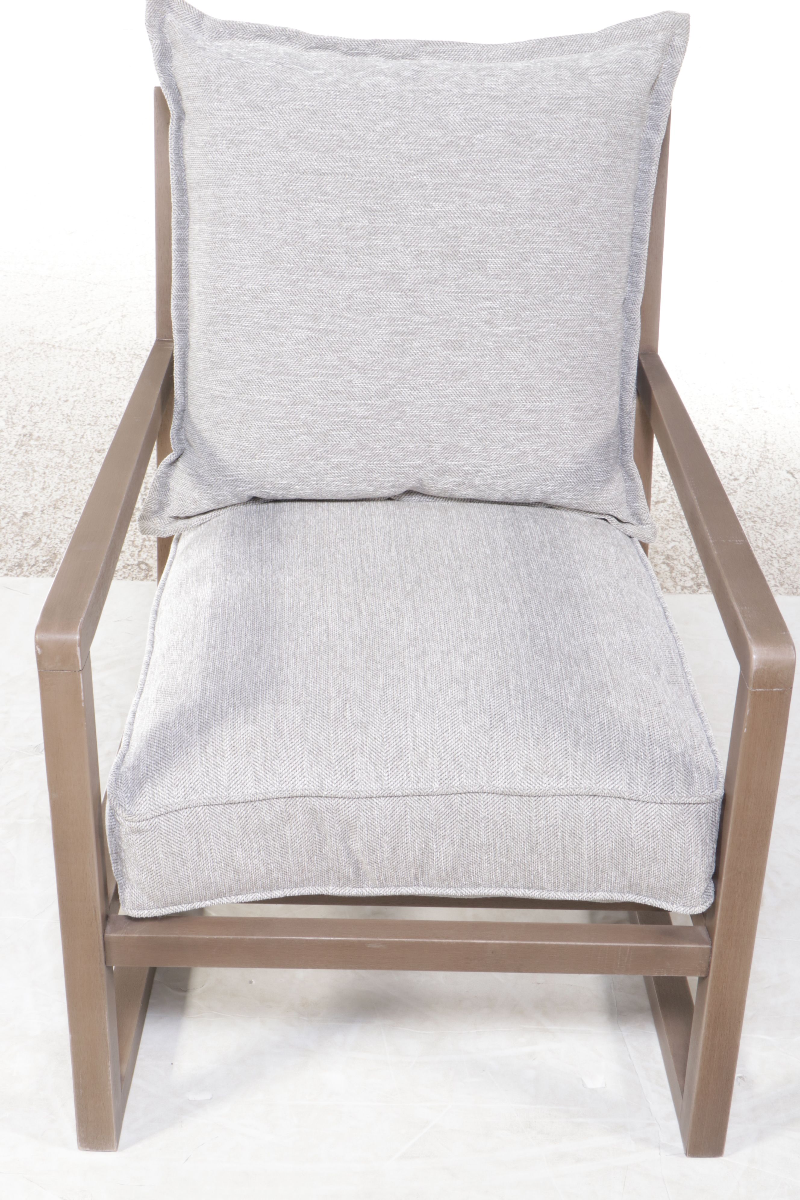 Mercana Contemporary Bleach Wood Accent Chair with Removable Cushions