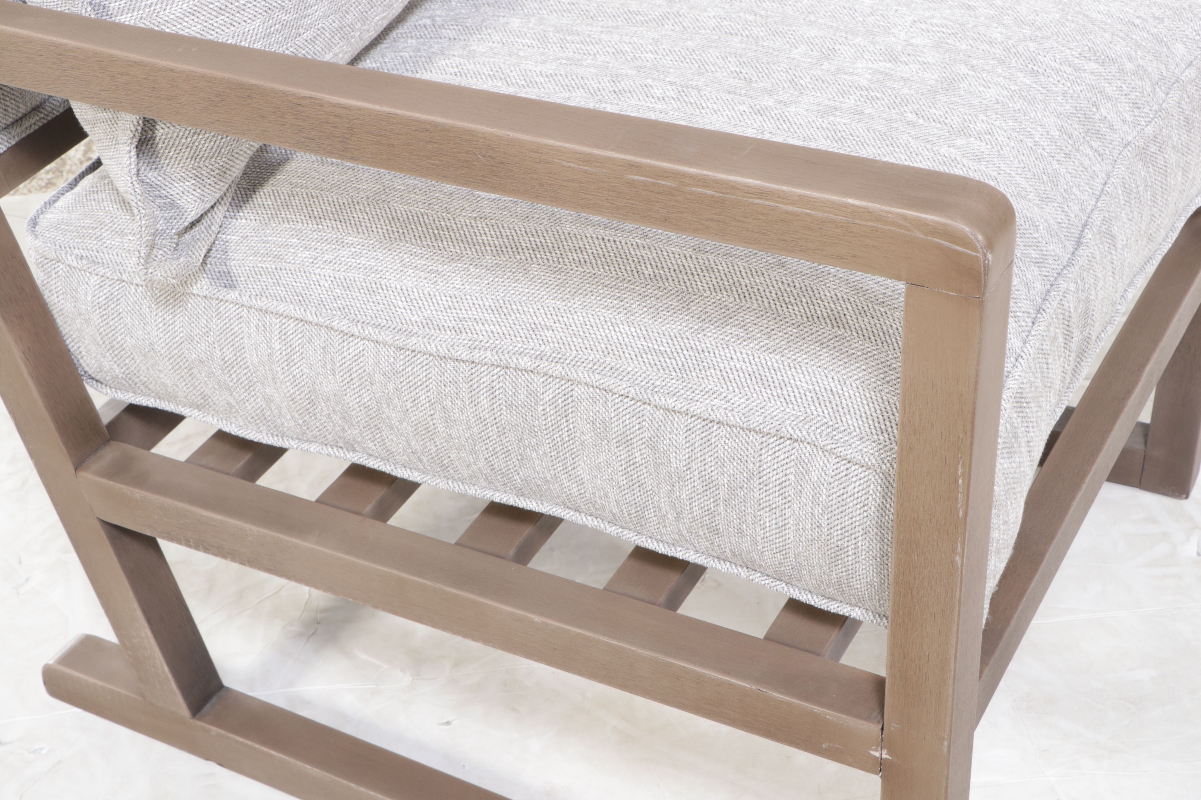 Mercana Contemporary Bleach Wood Accent Chair with Removable Cushions