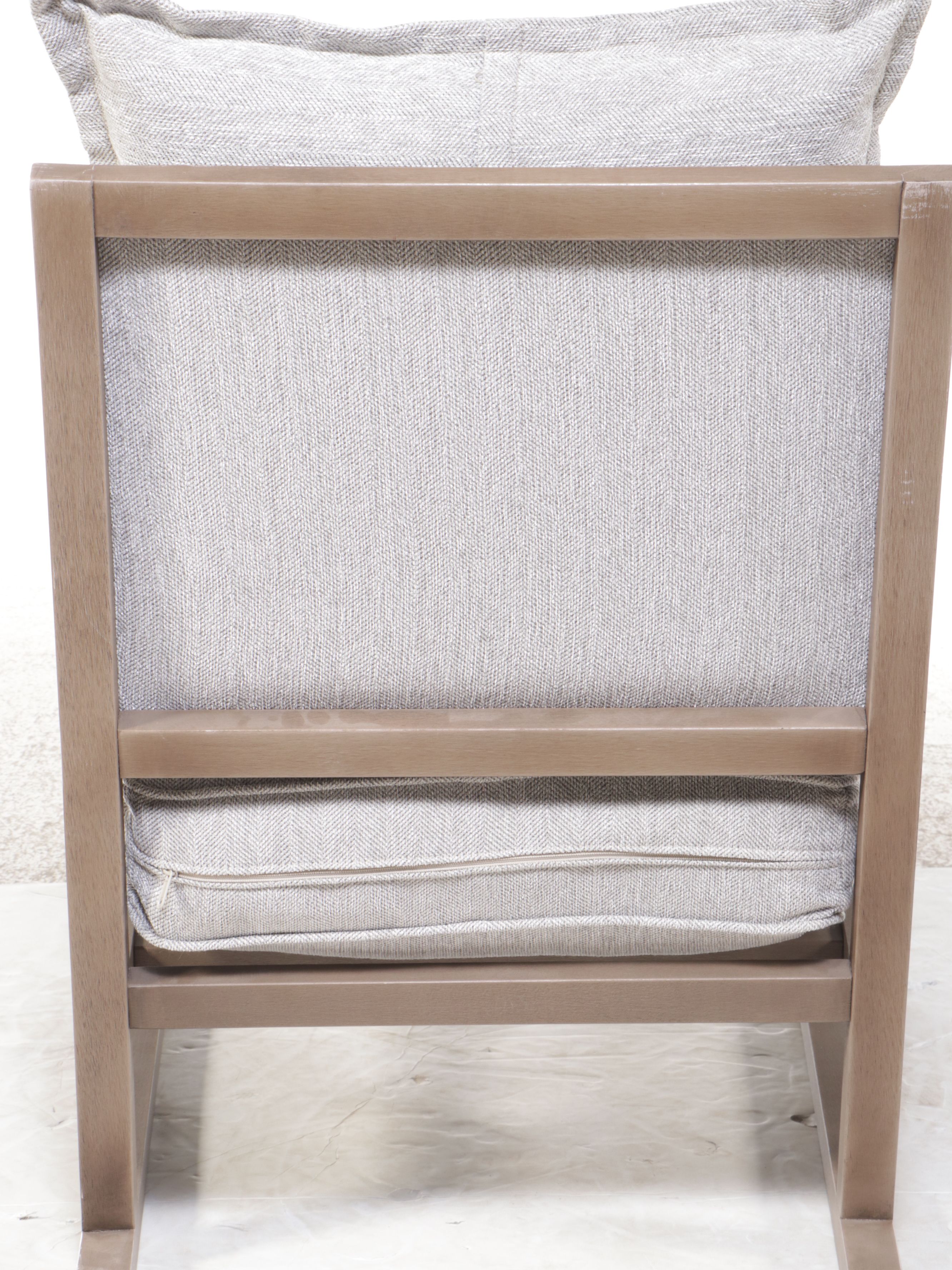 Mercana Contemporary Bleach Wood Accent Chair with Removable Cushions