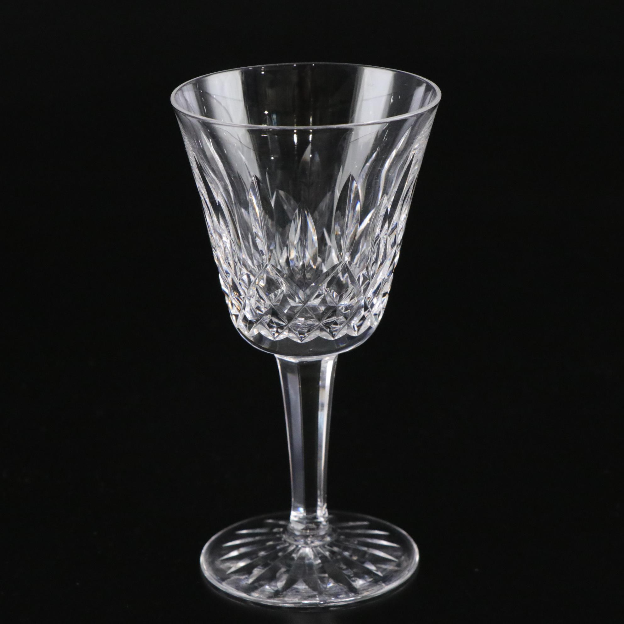 Five Waterford Crystal "Lismore" Claret Stems