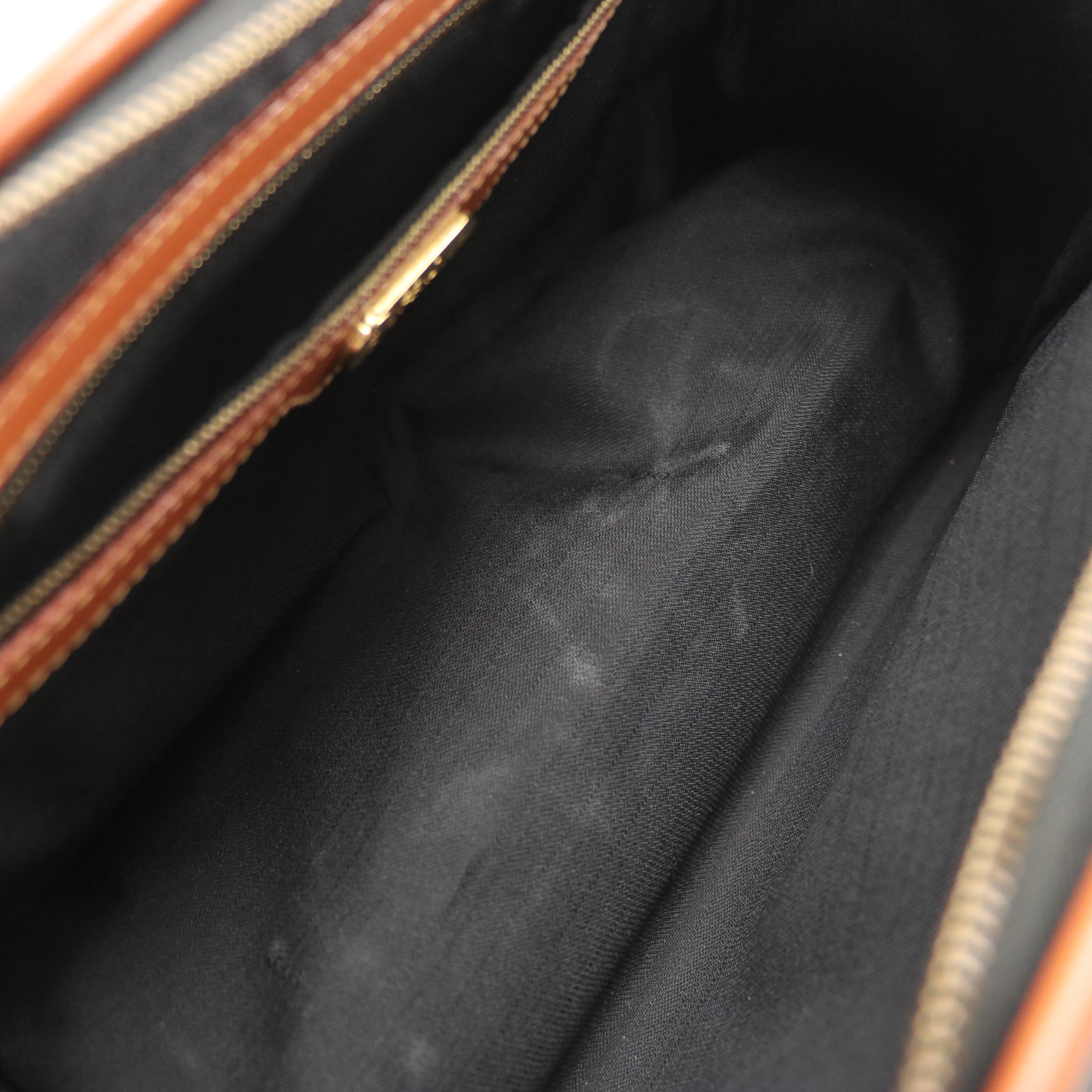 Fendi Hinge Frame Handbag in Pequin Stripe Coated Canvas and Leather