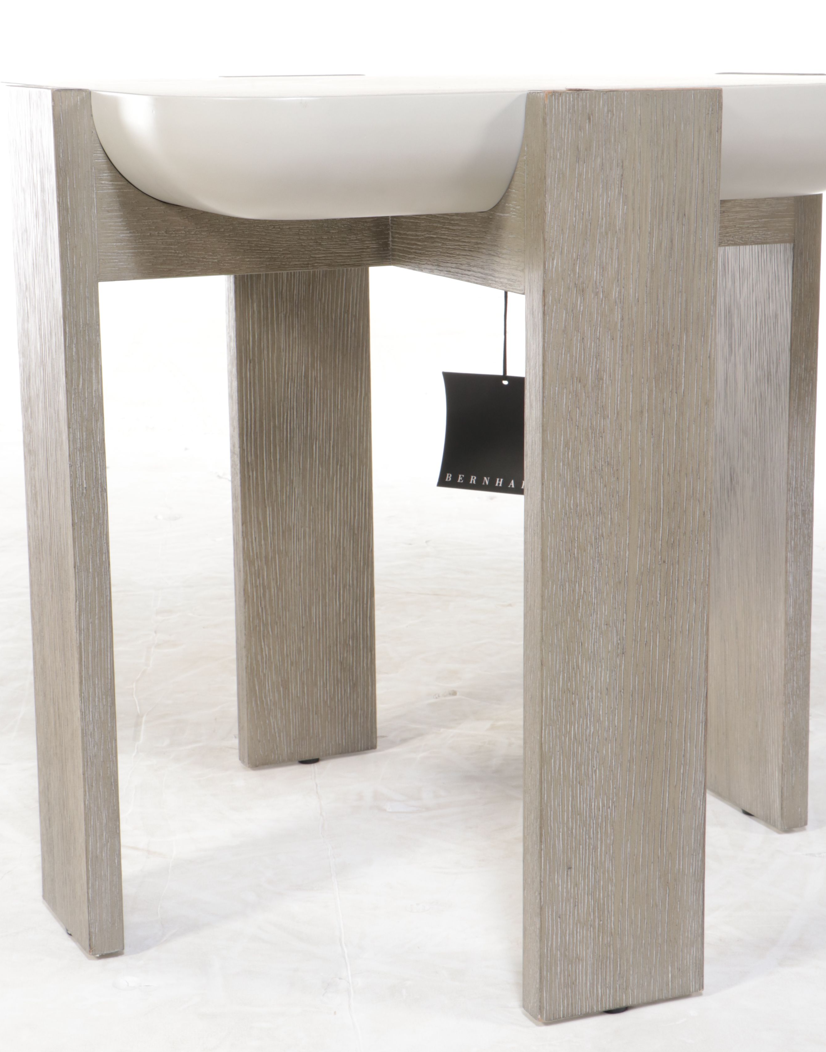 Bernhardt Furniture Faux Concrete Top "Gooding" Side Table