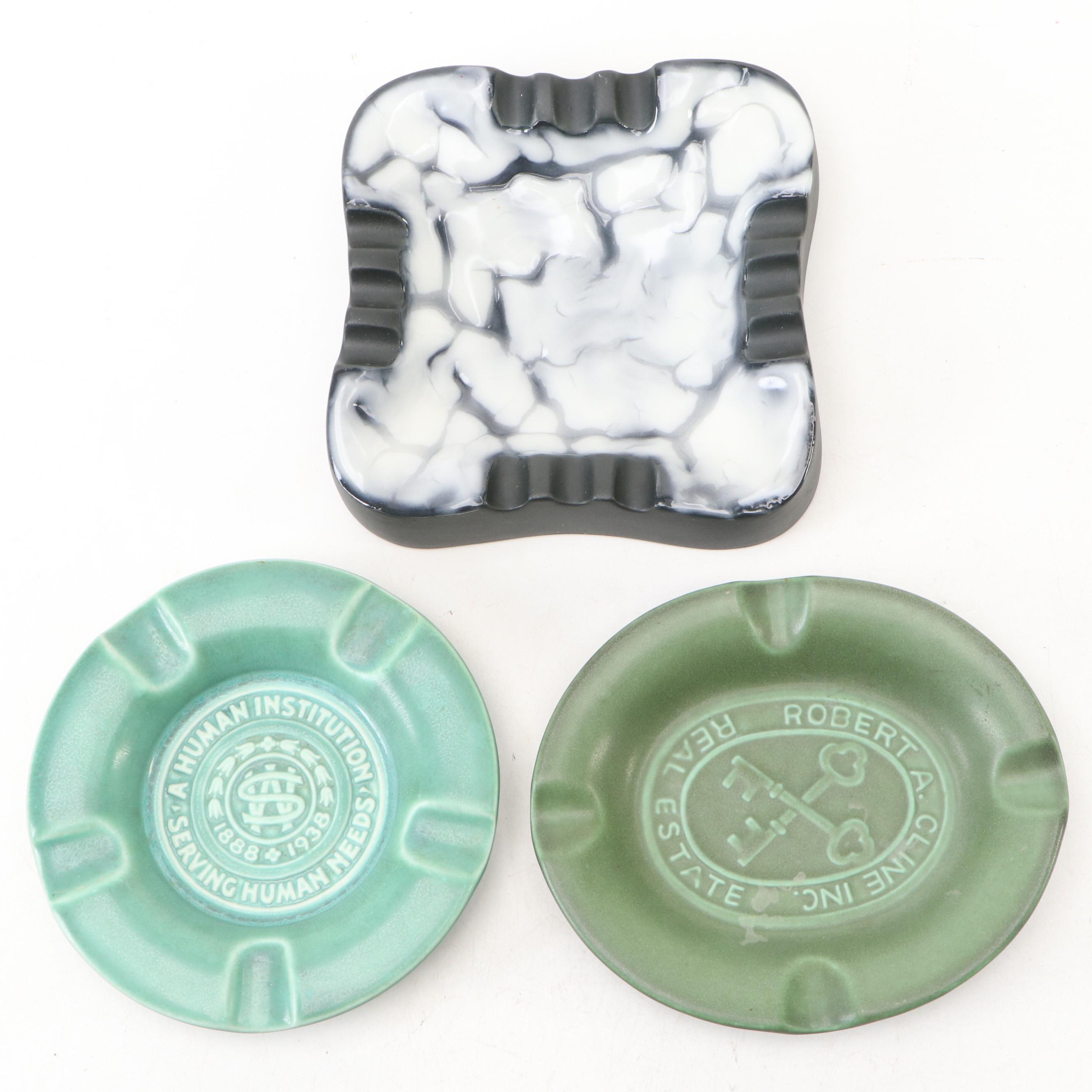 MCM Rookwood Pottery Ashtray and Other Cincinnati Business Rookwood Ashtrays