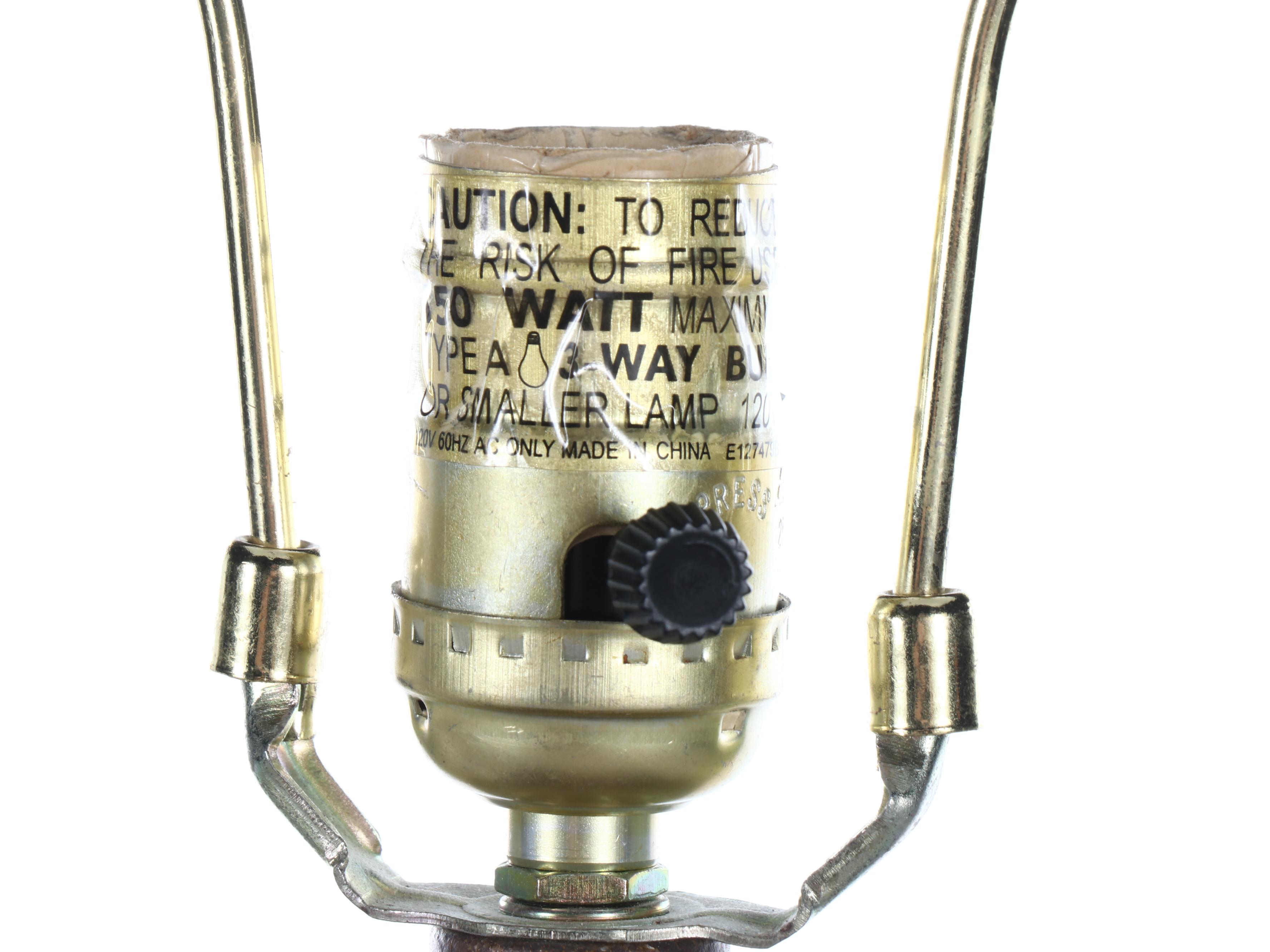 Louis XVI Style Resin Table Lamp with Fabric Shade