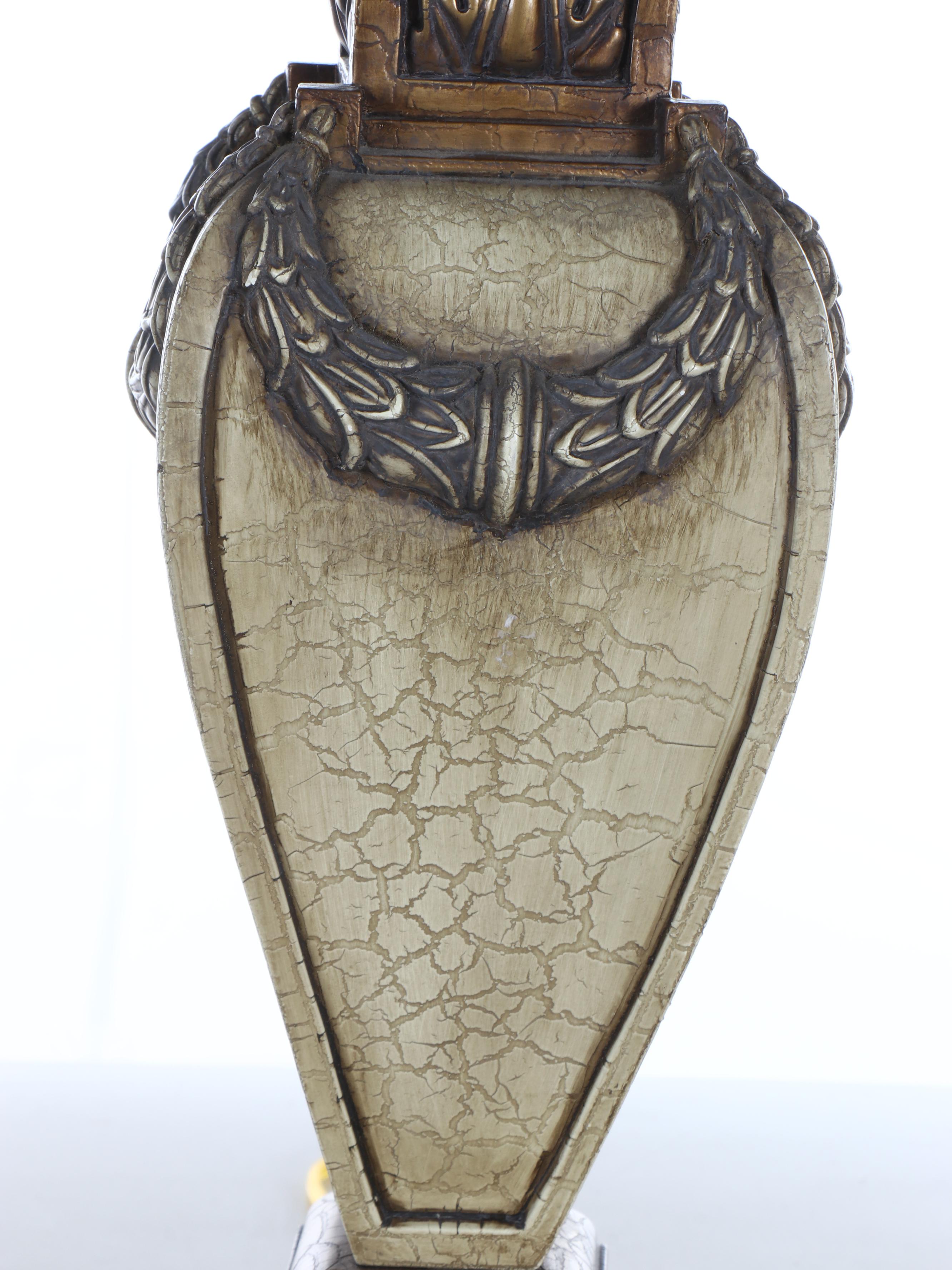 Louis XVI Style Resin Table Lamp with Fabric Shade