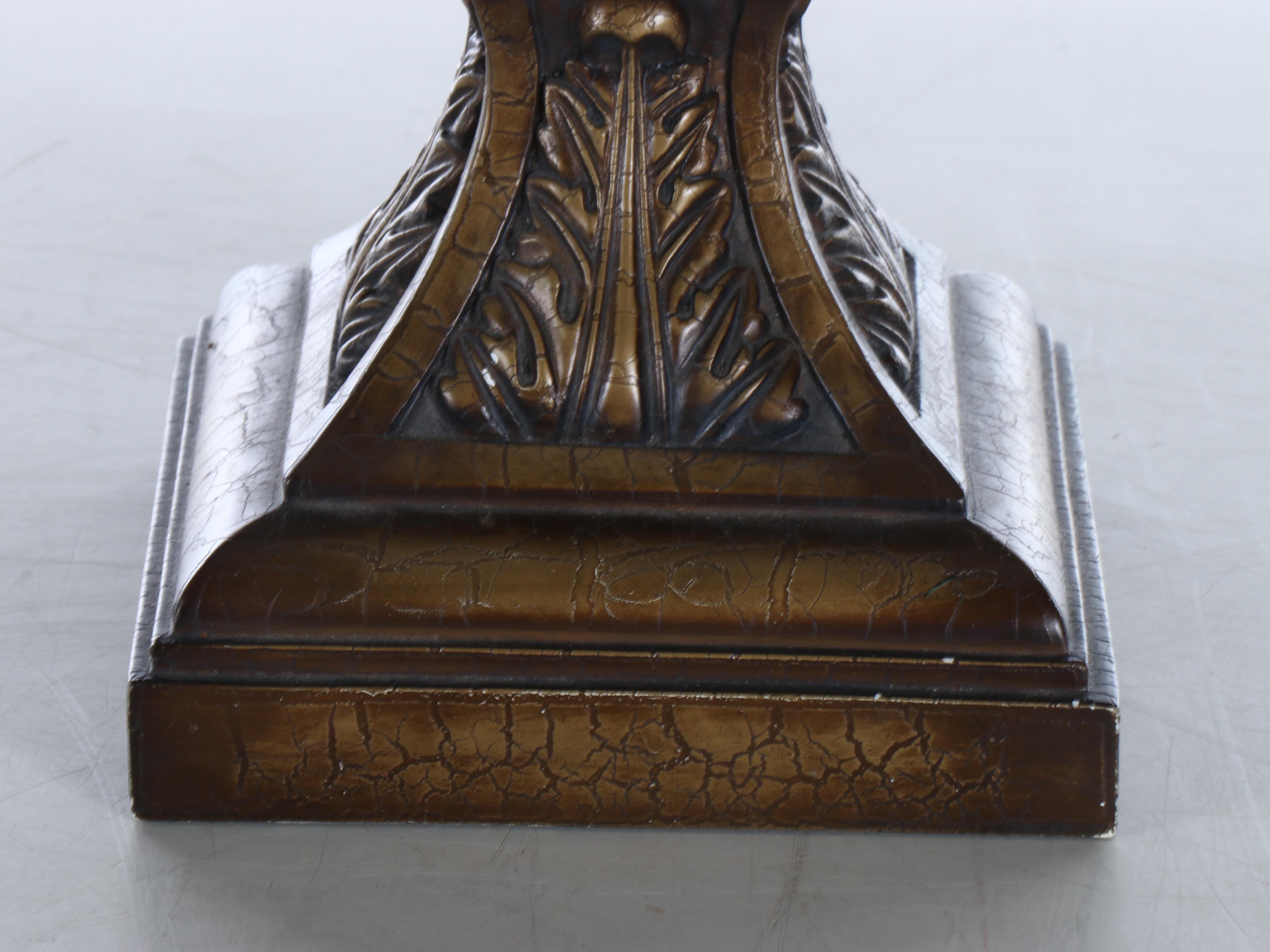 Louis XVI Style Resin Table Lamp with Fabric Shade