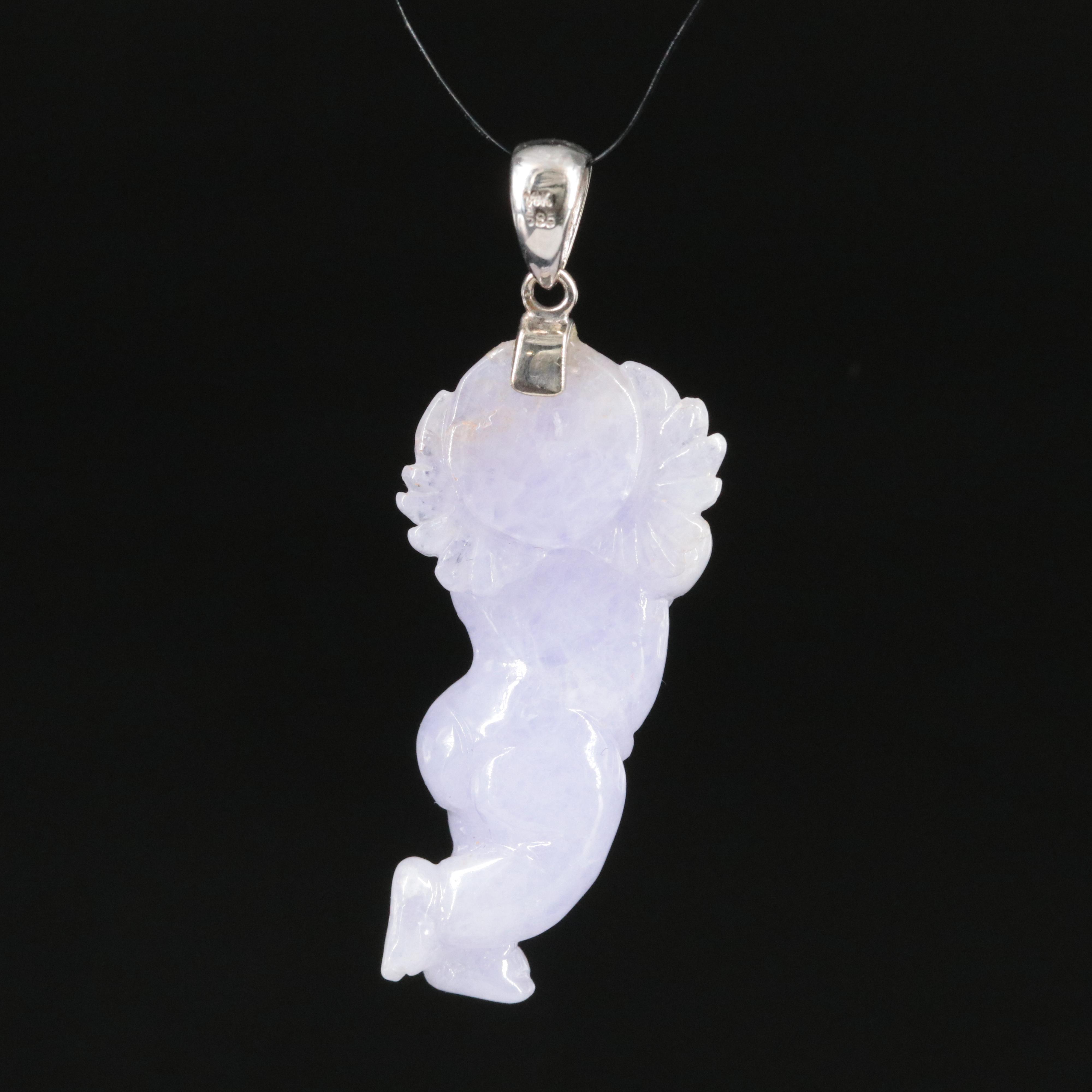 Jadeite Cupid Pendant with 14K Bail