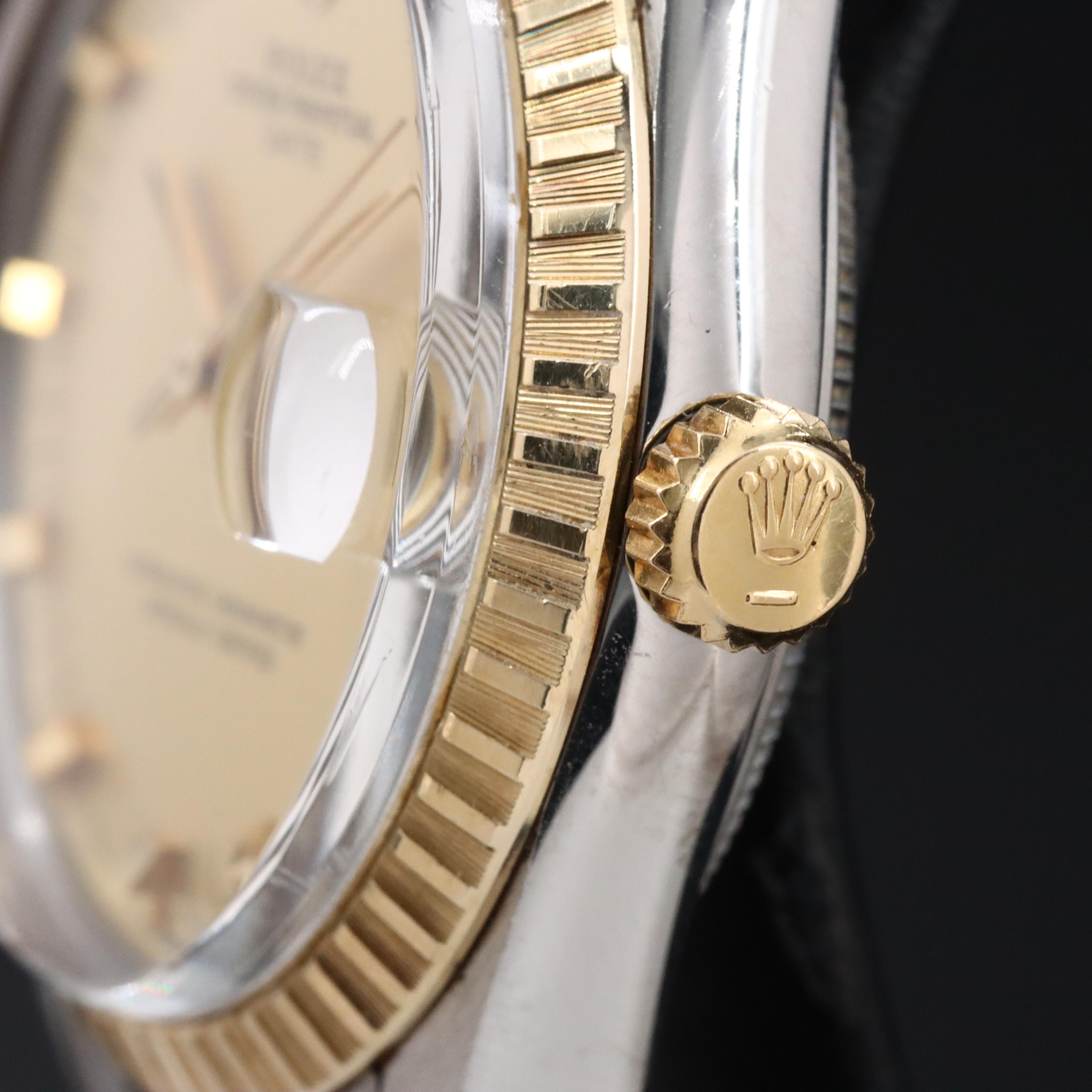 1981 Oyster Perpetual Date 15053 Engine Turned Bezel Watch