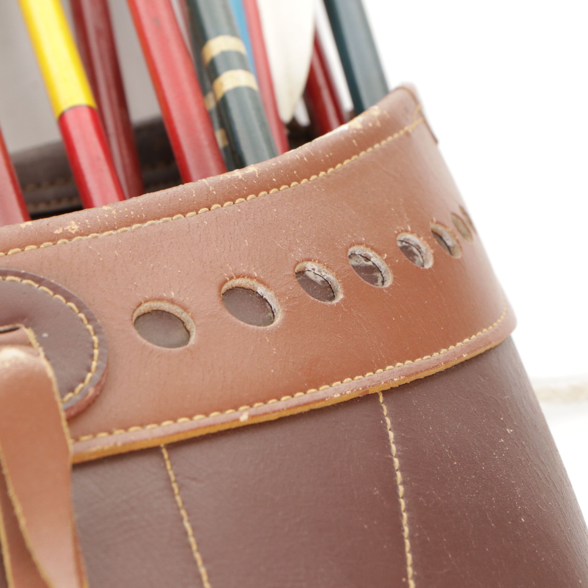 Bear Archery Leather Quiver with Arrows, Teal Bow and Accessories