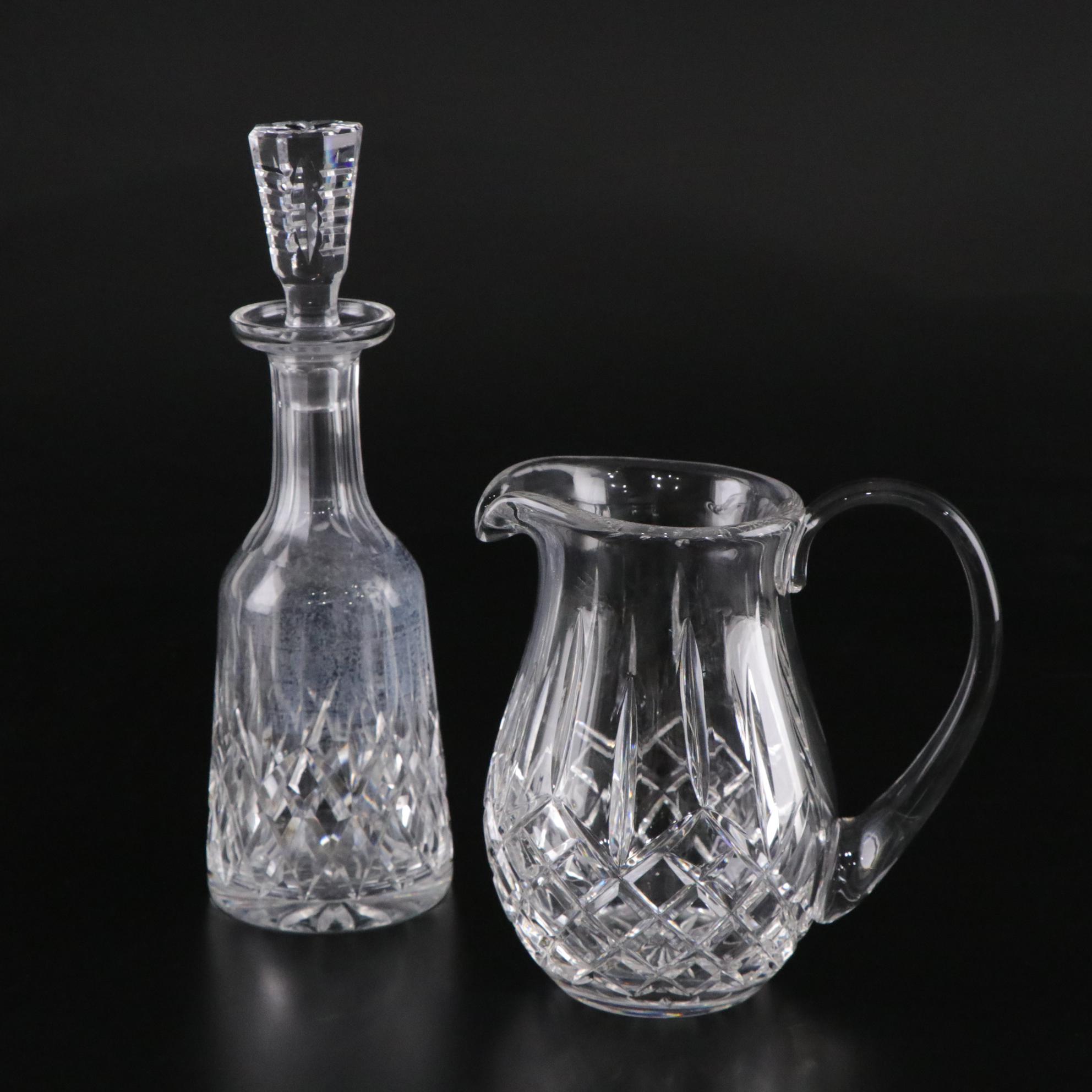 Waterford "Lismore" Crystal Decanter & Pitcher