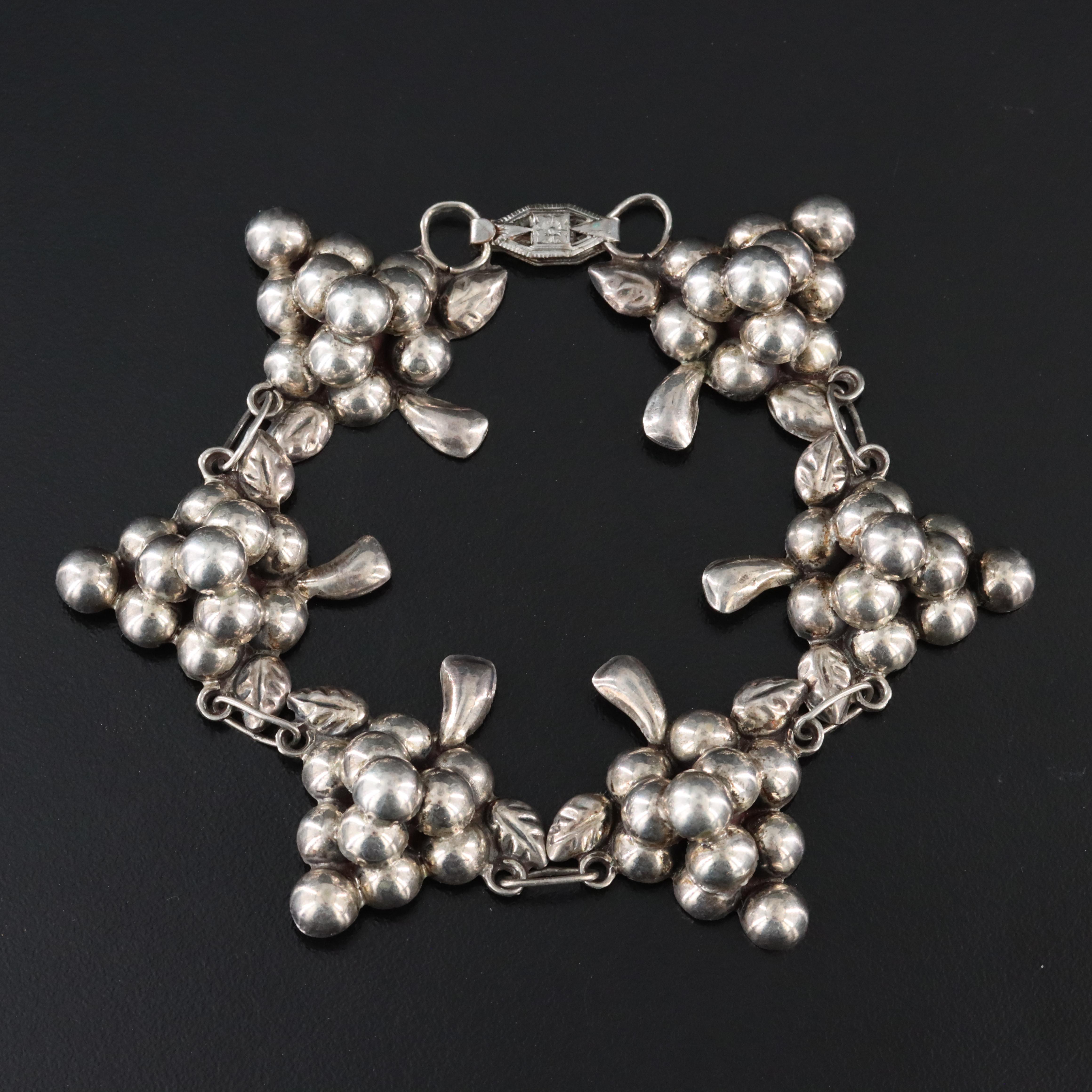 Sterling Grape Link Bracelet
