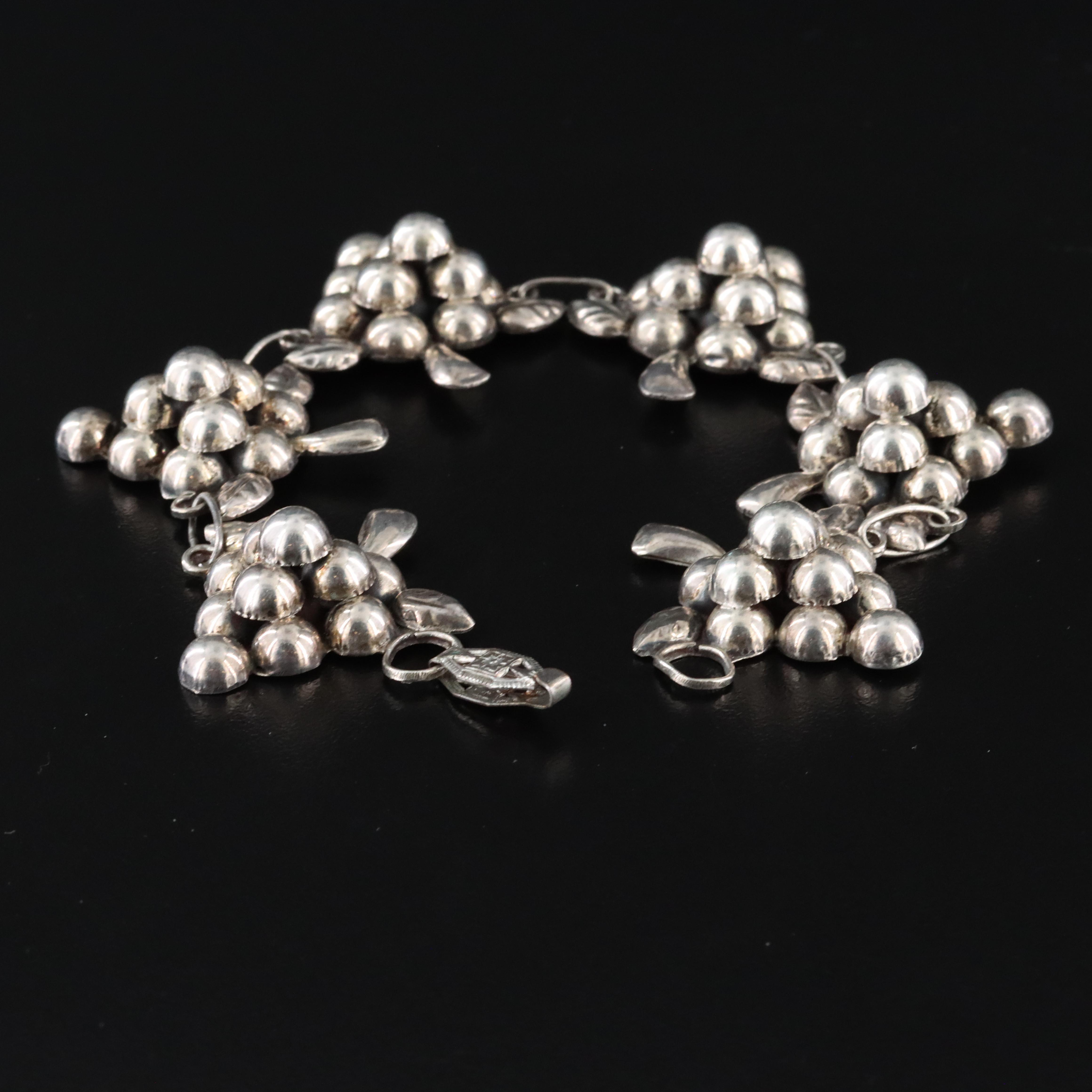 Sterling Grape Link Bracelet