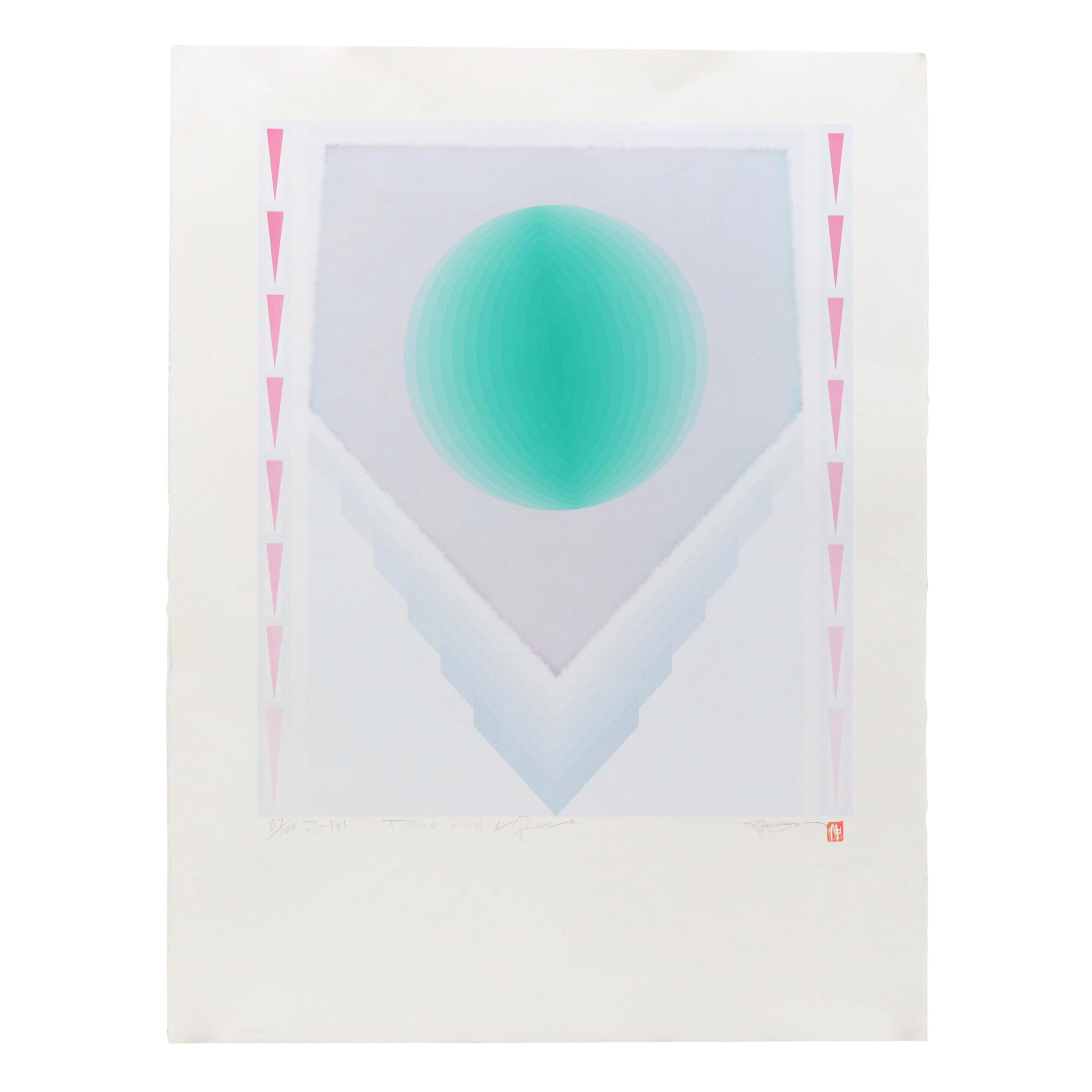 Nobuteru Shimotakahara Op Art Serigraph "Time and Space"