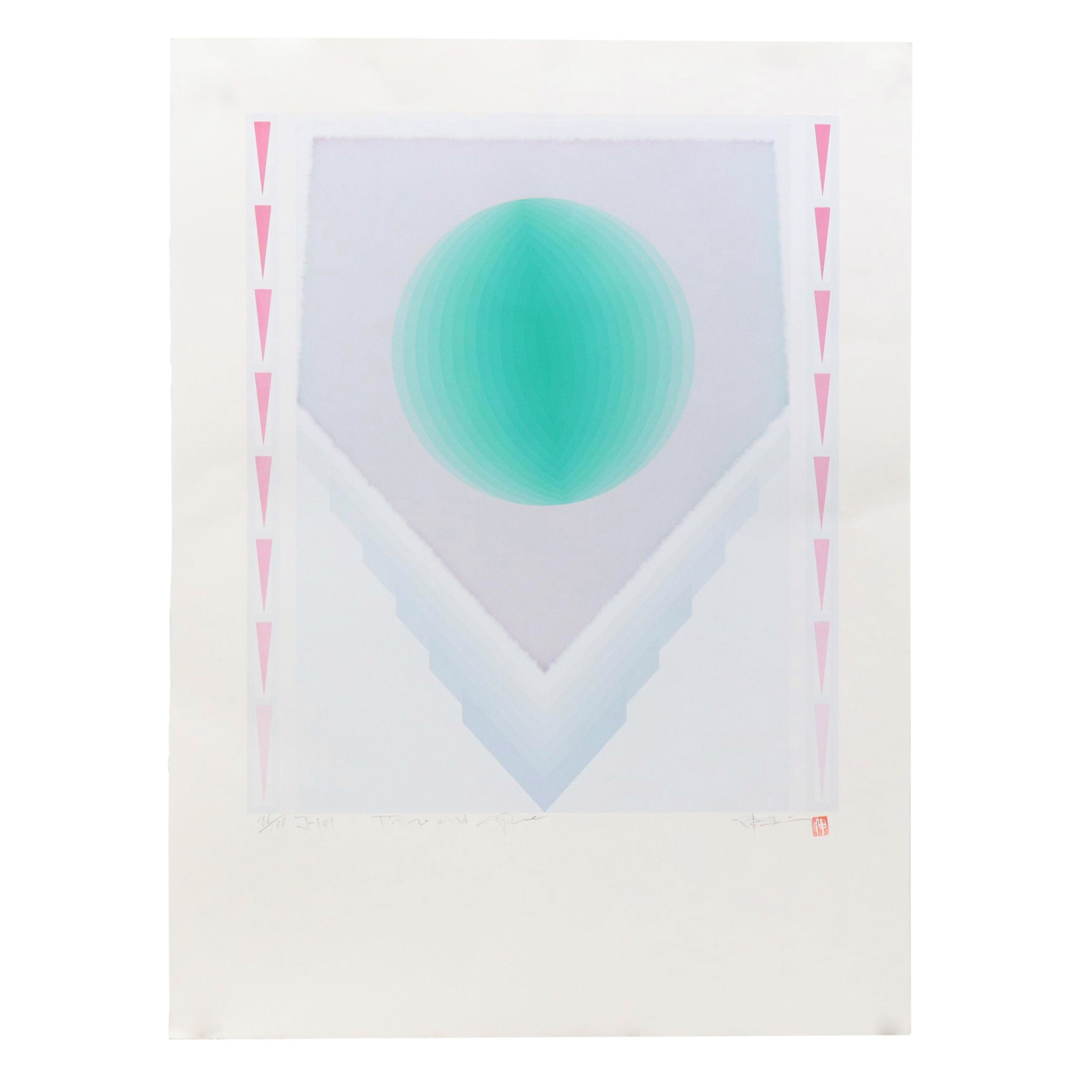 Nobuteru Shimotakahara Op Art Serigraph "Time and Space"