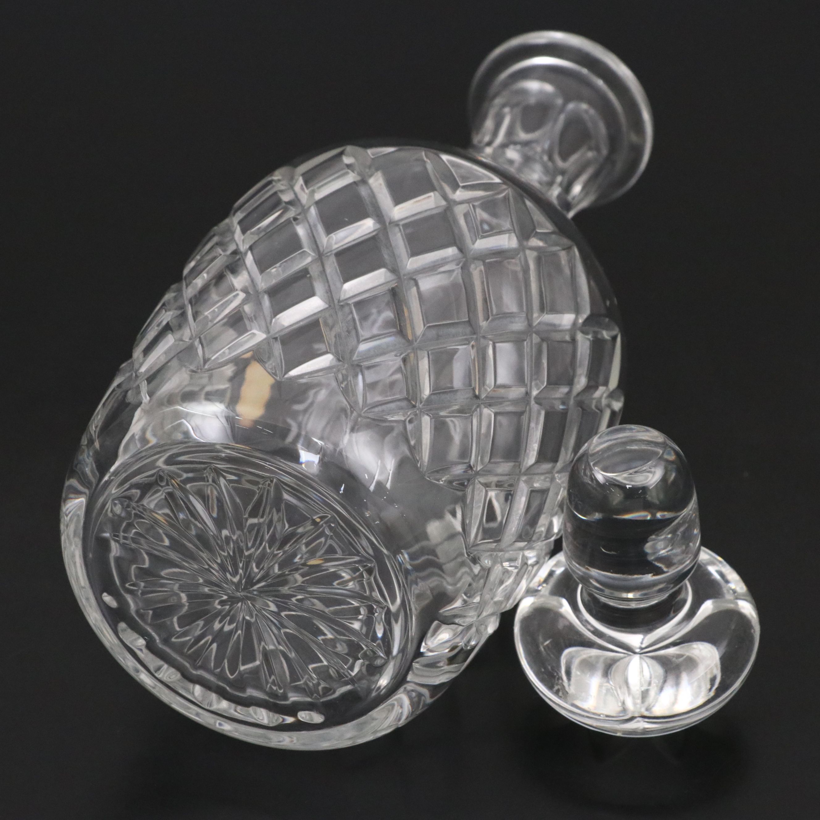 Russian Crystal Decanter, American Brilliant Cut Crystal Dish, and Crystal Bowl