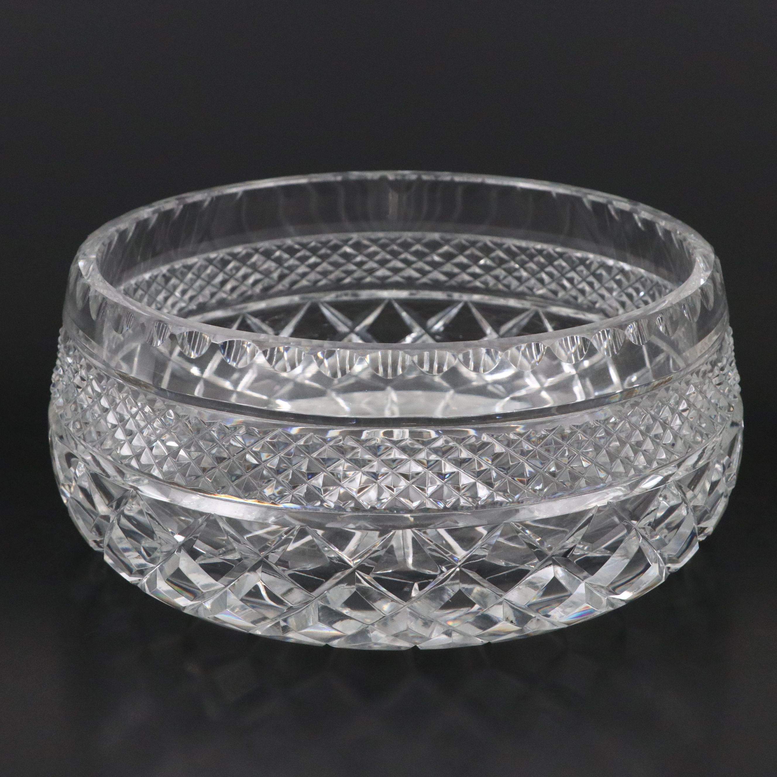 Russian Crystal Decanter, American Brilliant Cut Crystal Dish, and Crystal Bowl