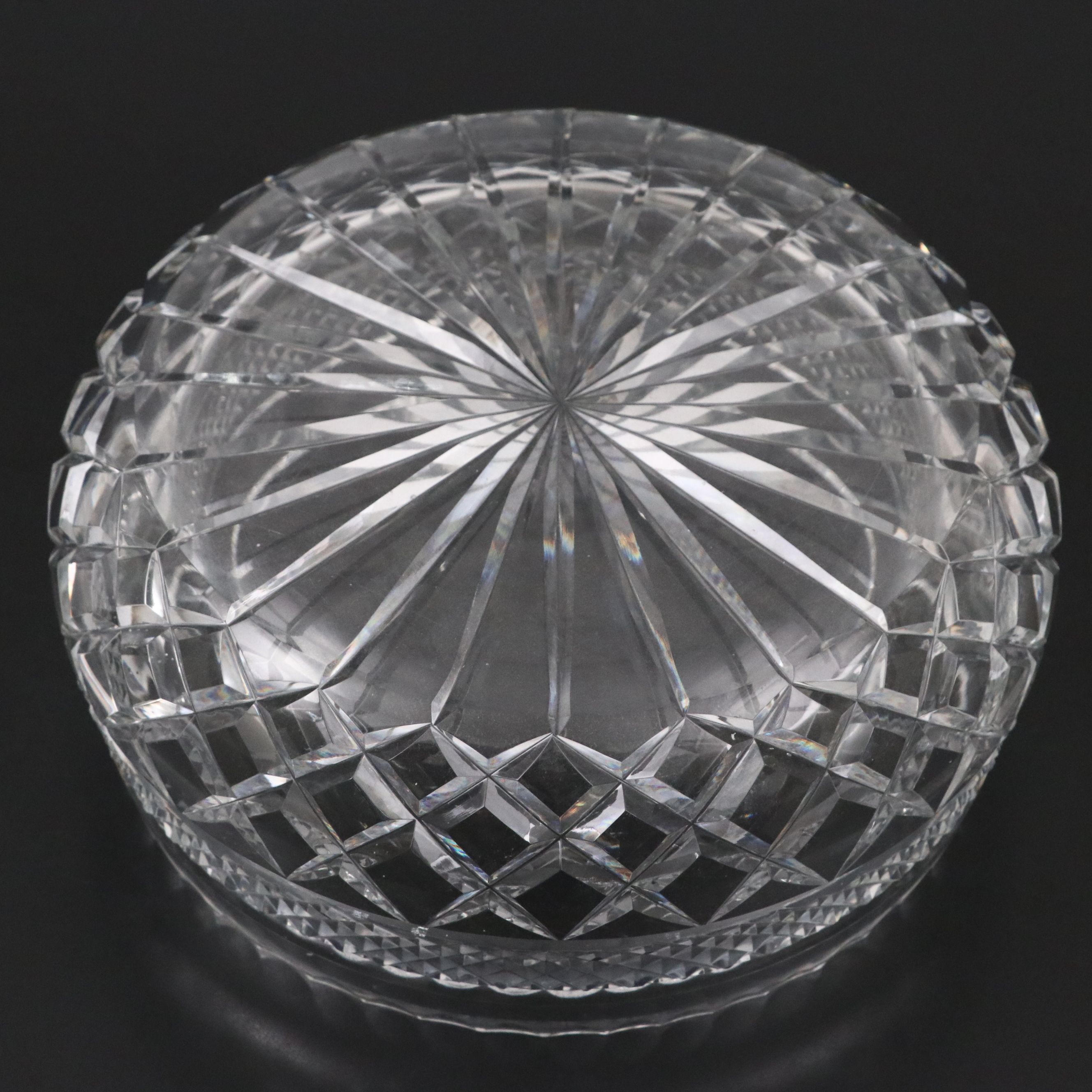 Russian Crystal Decanter, American Brilliant Cut Crystal Dish, and Crystal Bowl