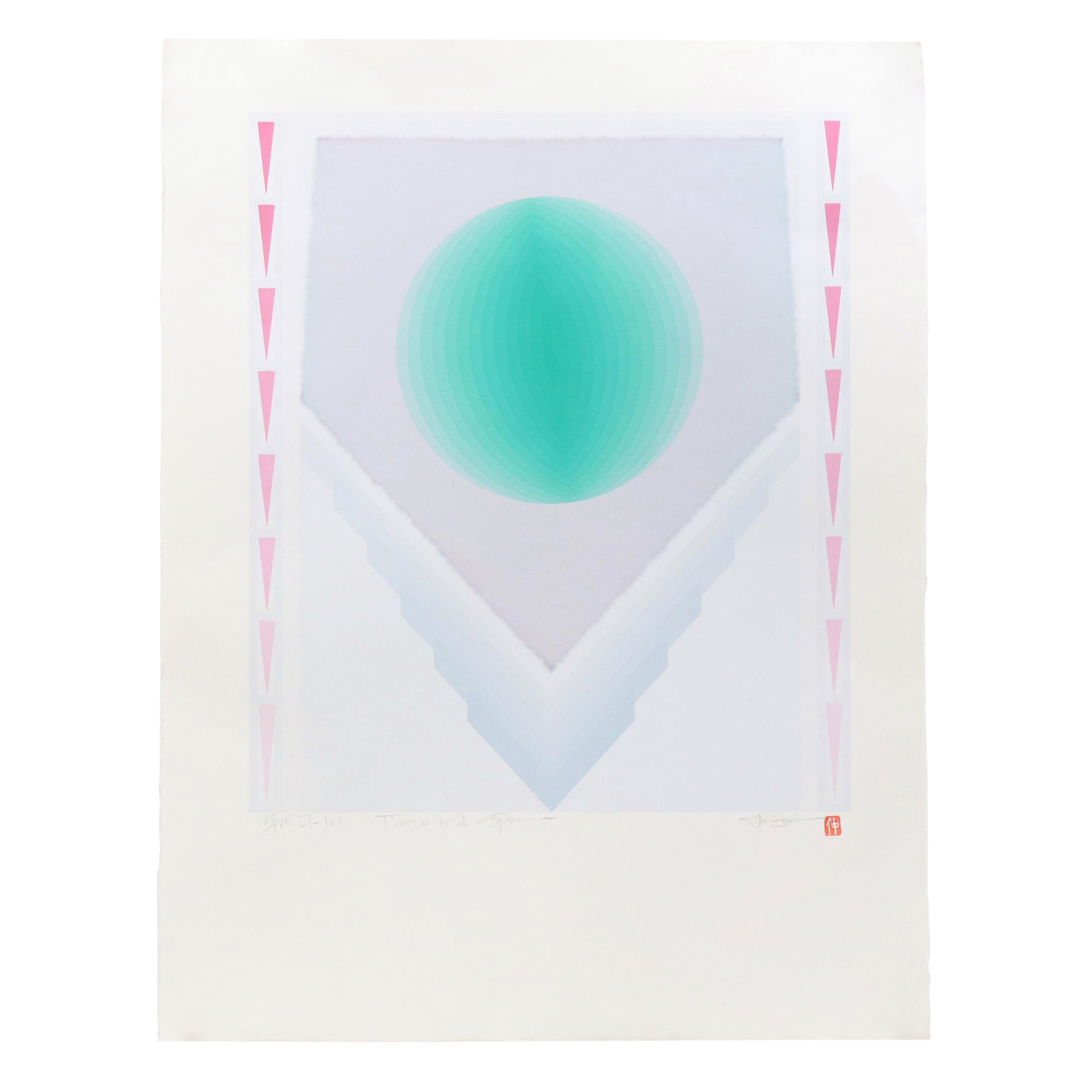 Nobuteru Shimotakahara Op Art Serigraph "Time and Space"