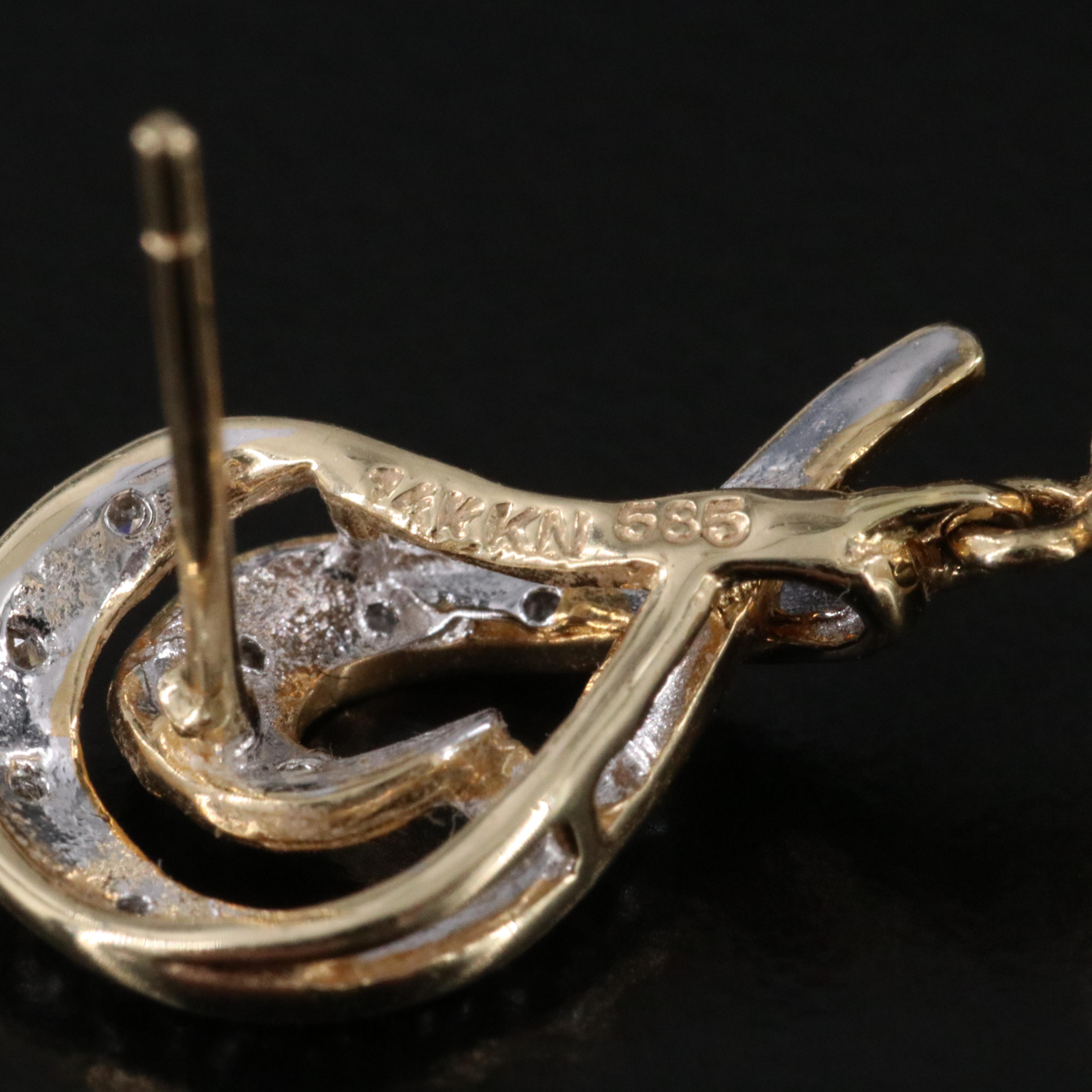 14K Pearl and Diamond Earrings