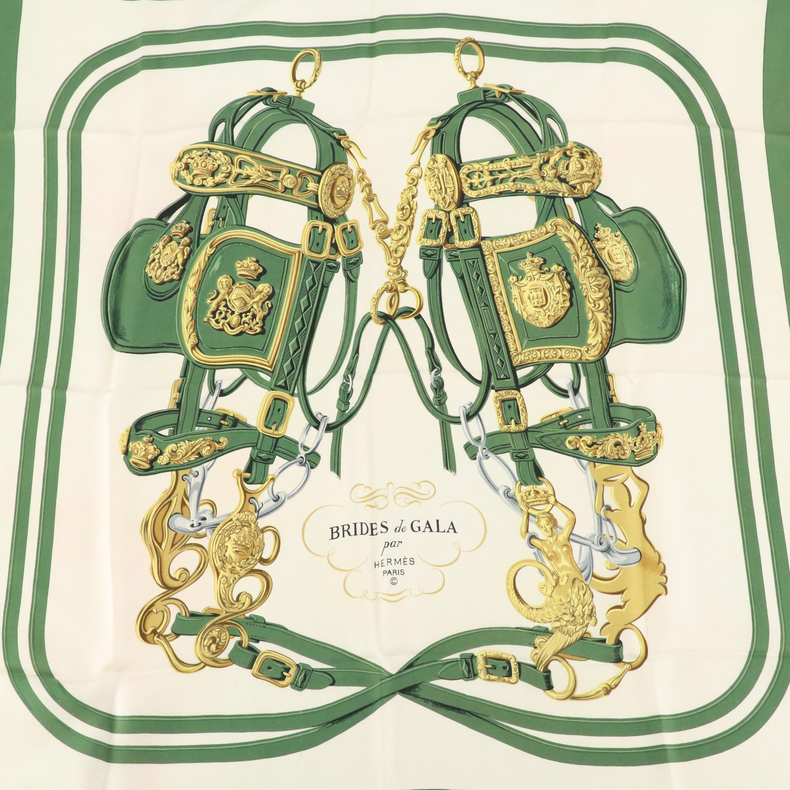 Hermès Early Issue "Brides de Gala" Scarf 90 in Silk Twill