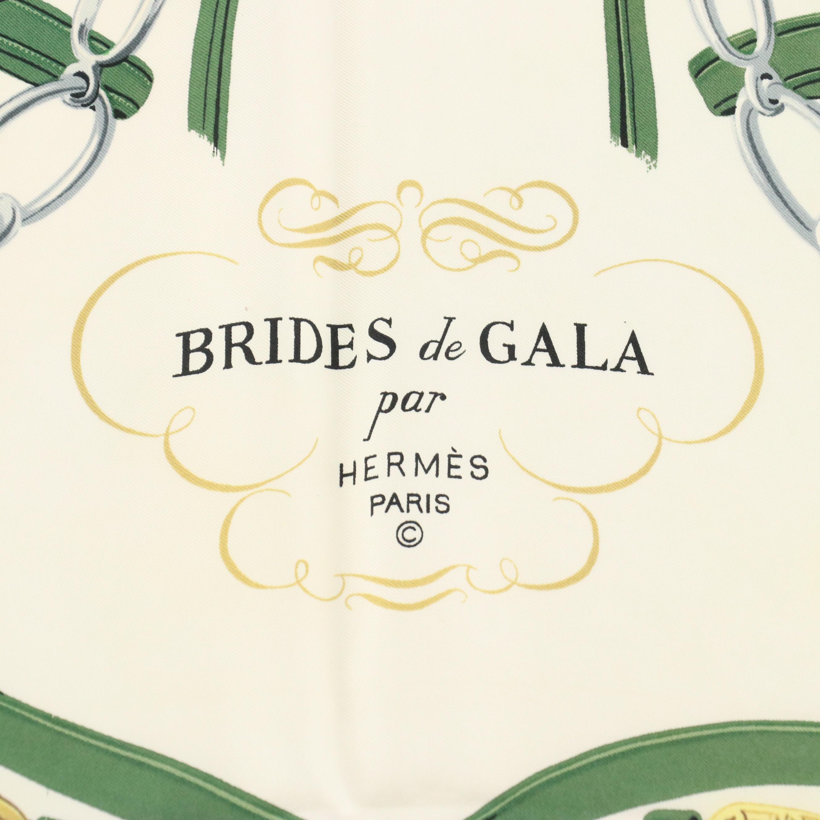 Hermès Early Issue "Brides de Gala" Scarf 90 in Silk Twill