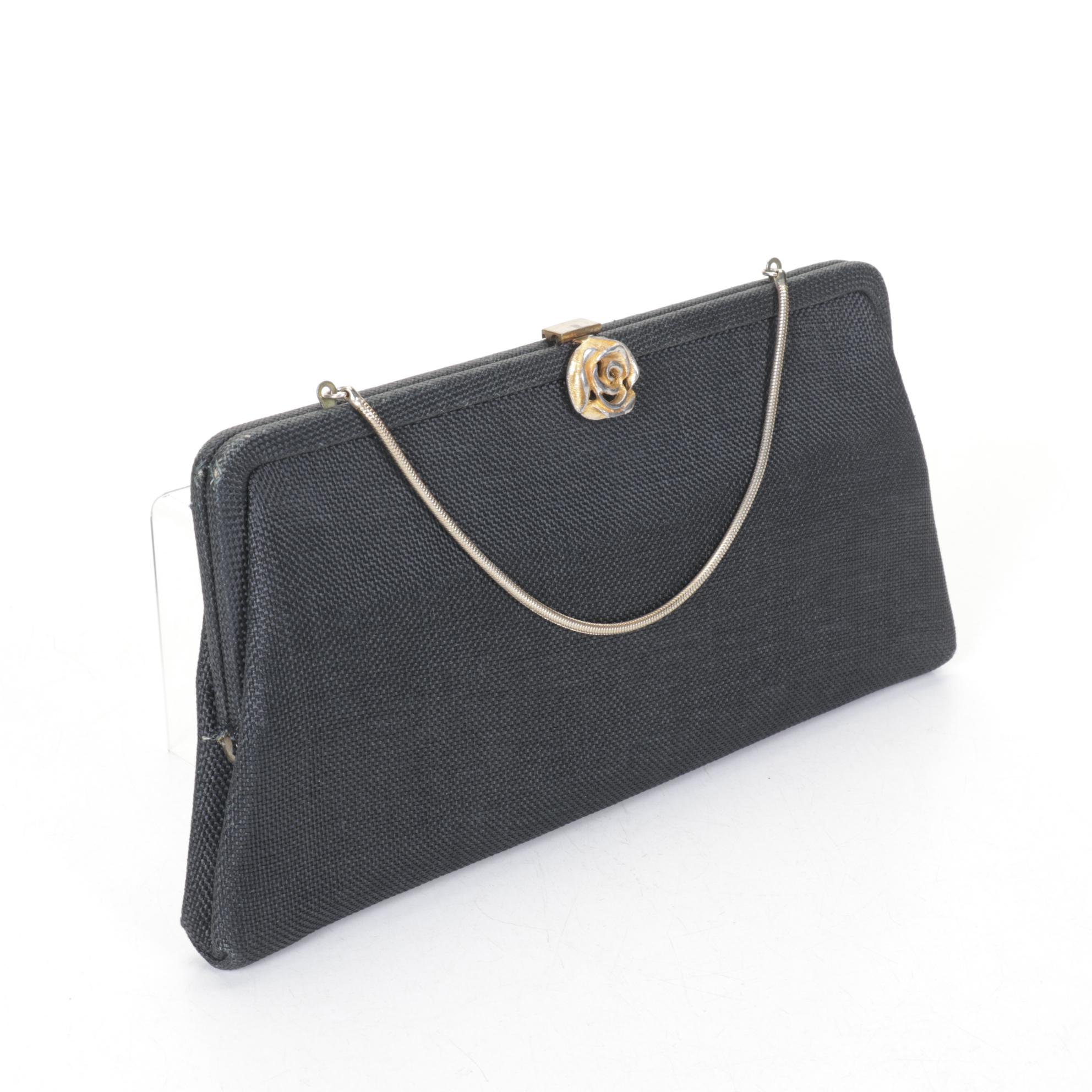 Ivory Beaded Clutch with Life Stride Brown Leather Satchel and Evening Purse