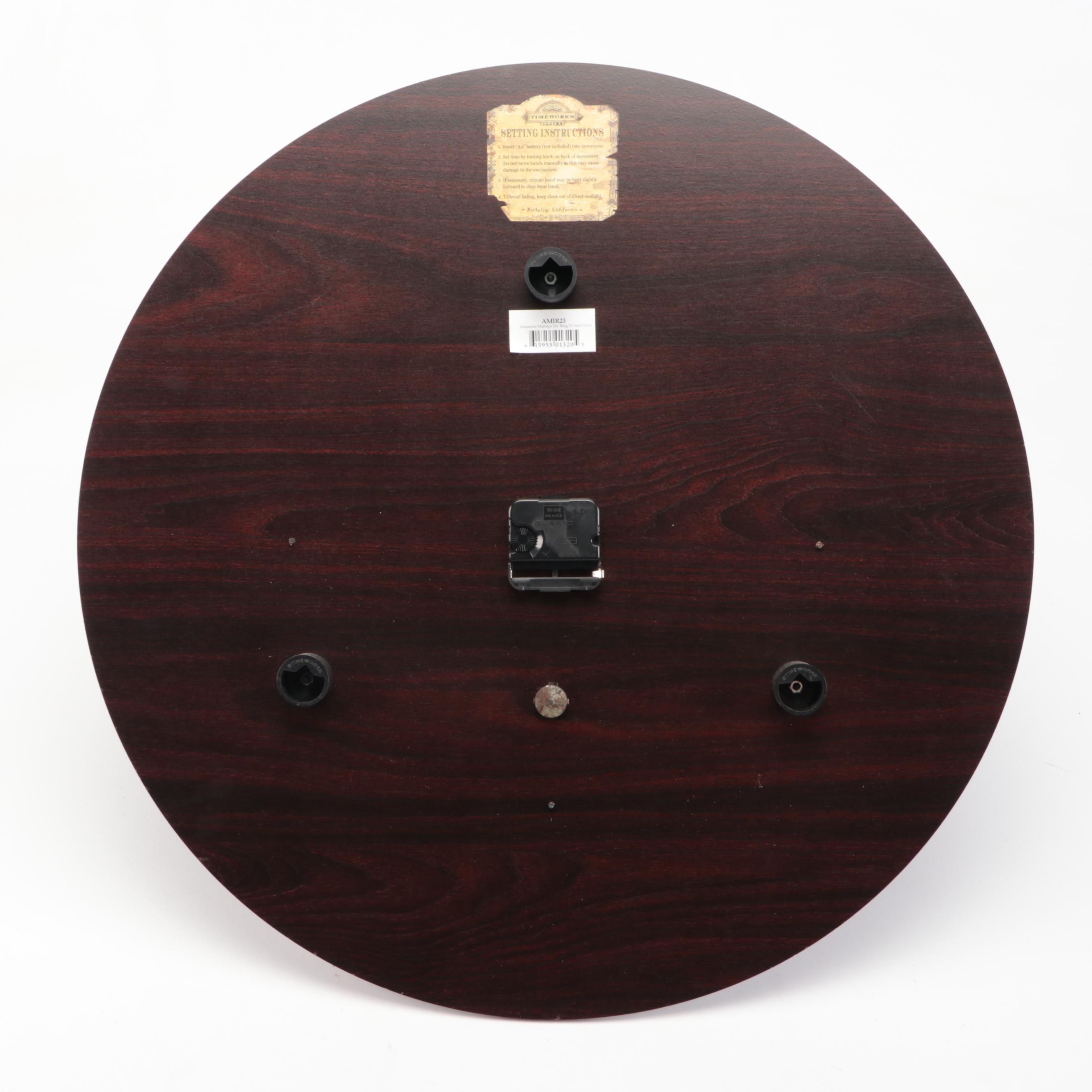 Alexandre Martinot Wall Clock with Bookends and Other Home Décor