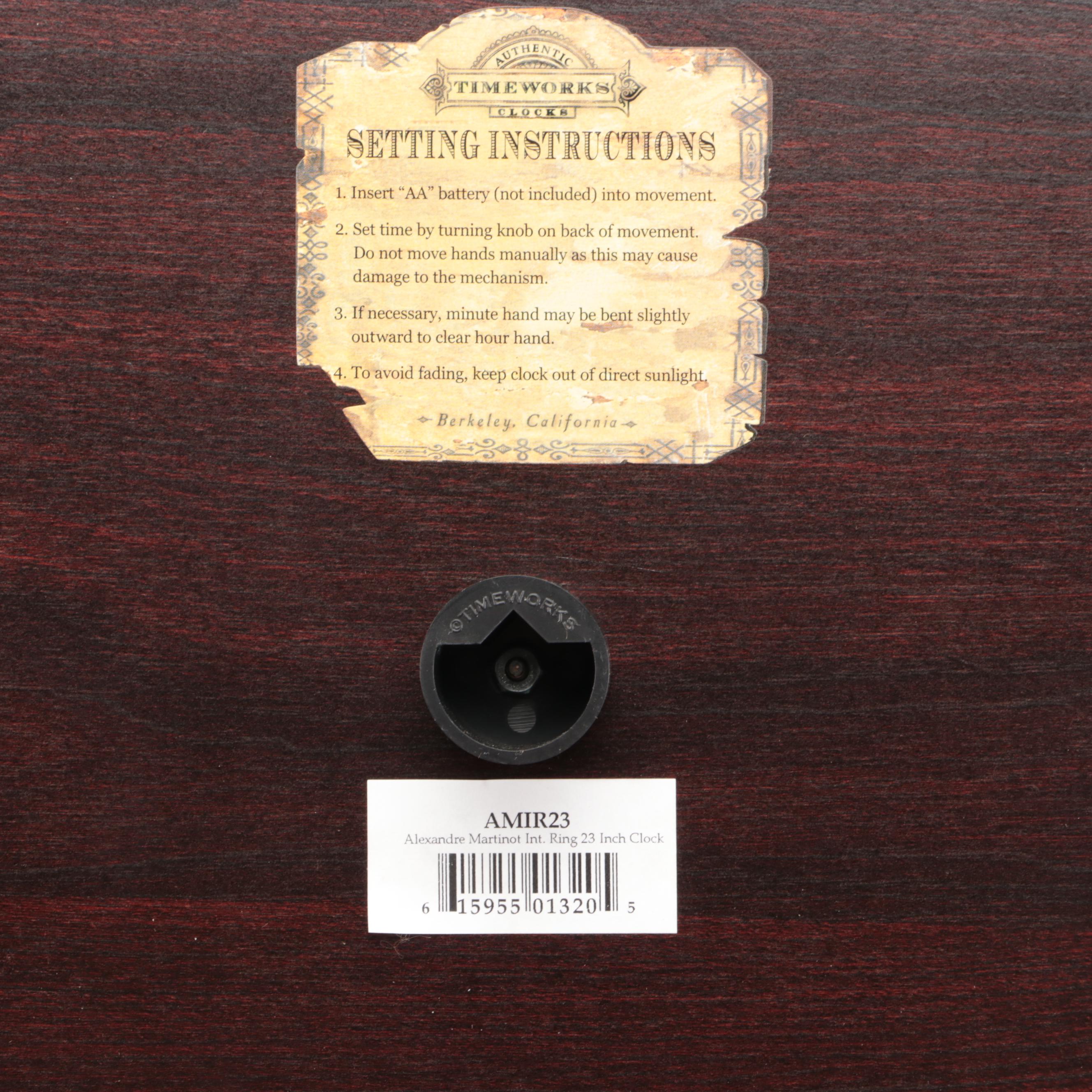 Alexandre Martinot Wall Clock with Bookends and Other Home Décor