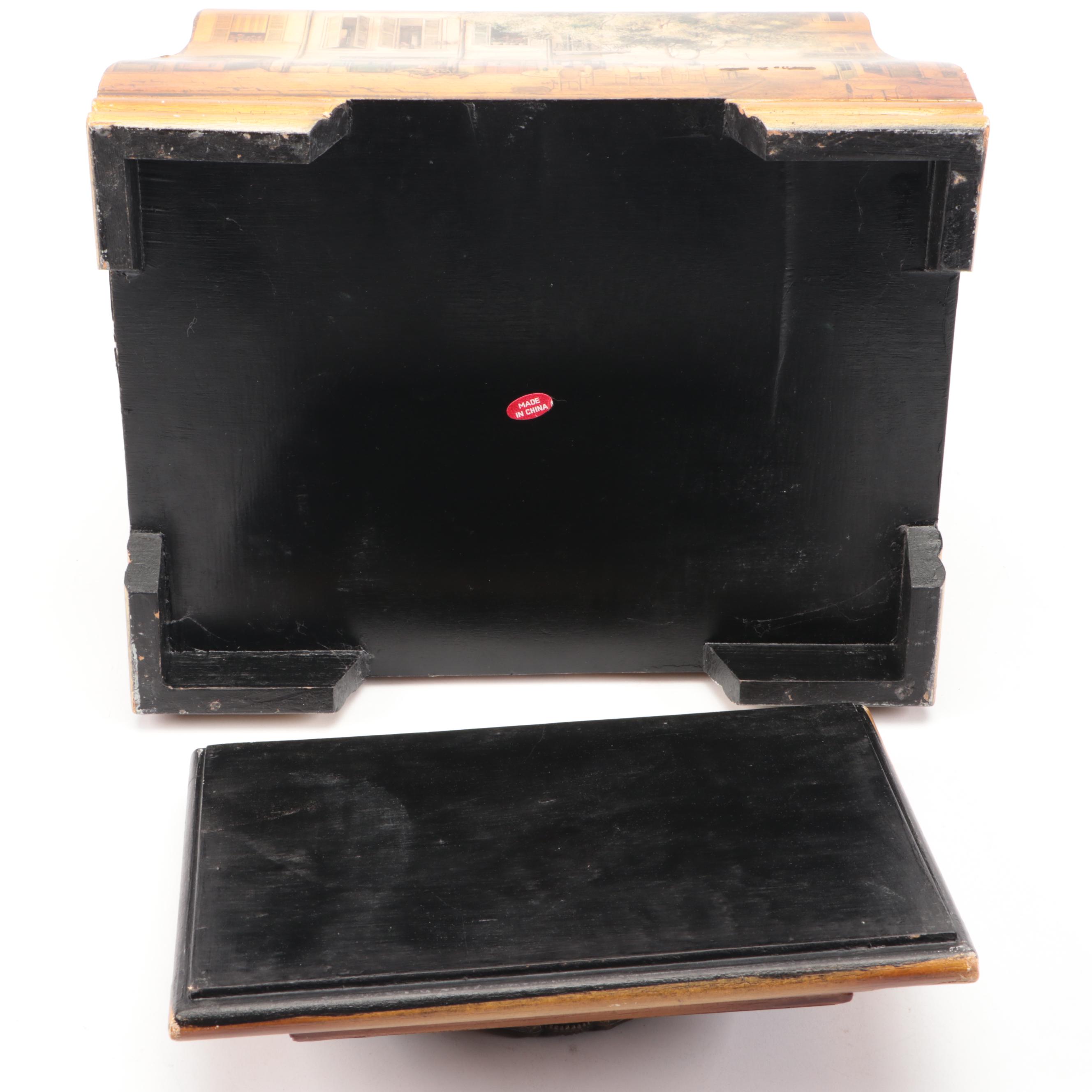 Alexandre Martinot Wall Clock with Bookends and Other Home Décor