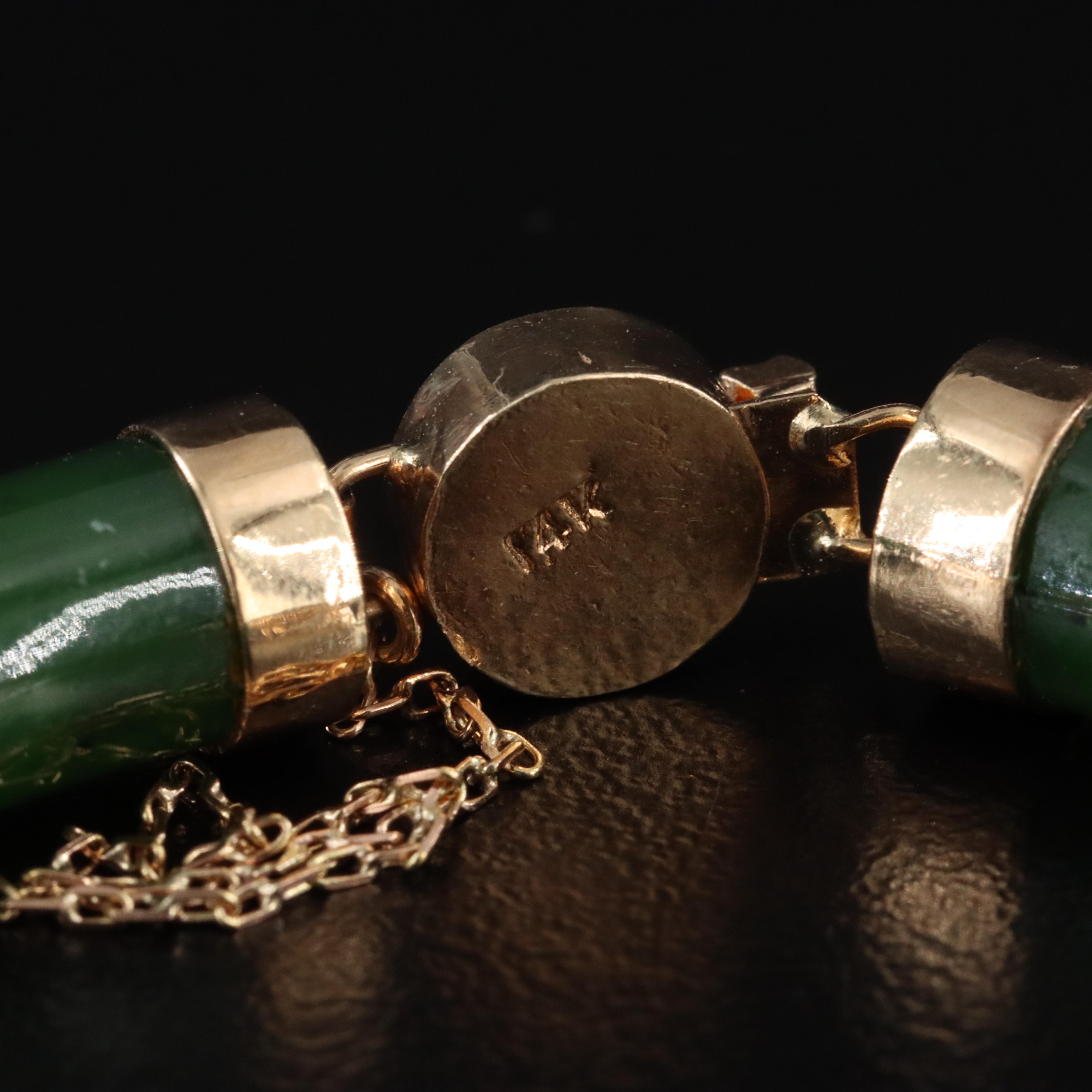 10K Nephrite Bracelet and Earrings with Chinese Characters