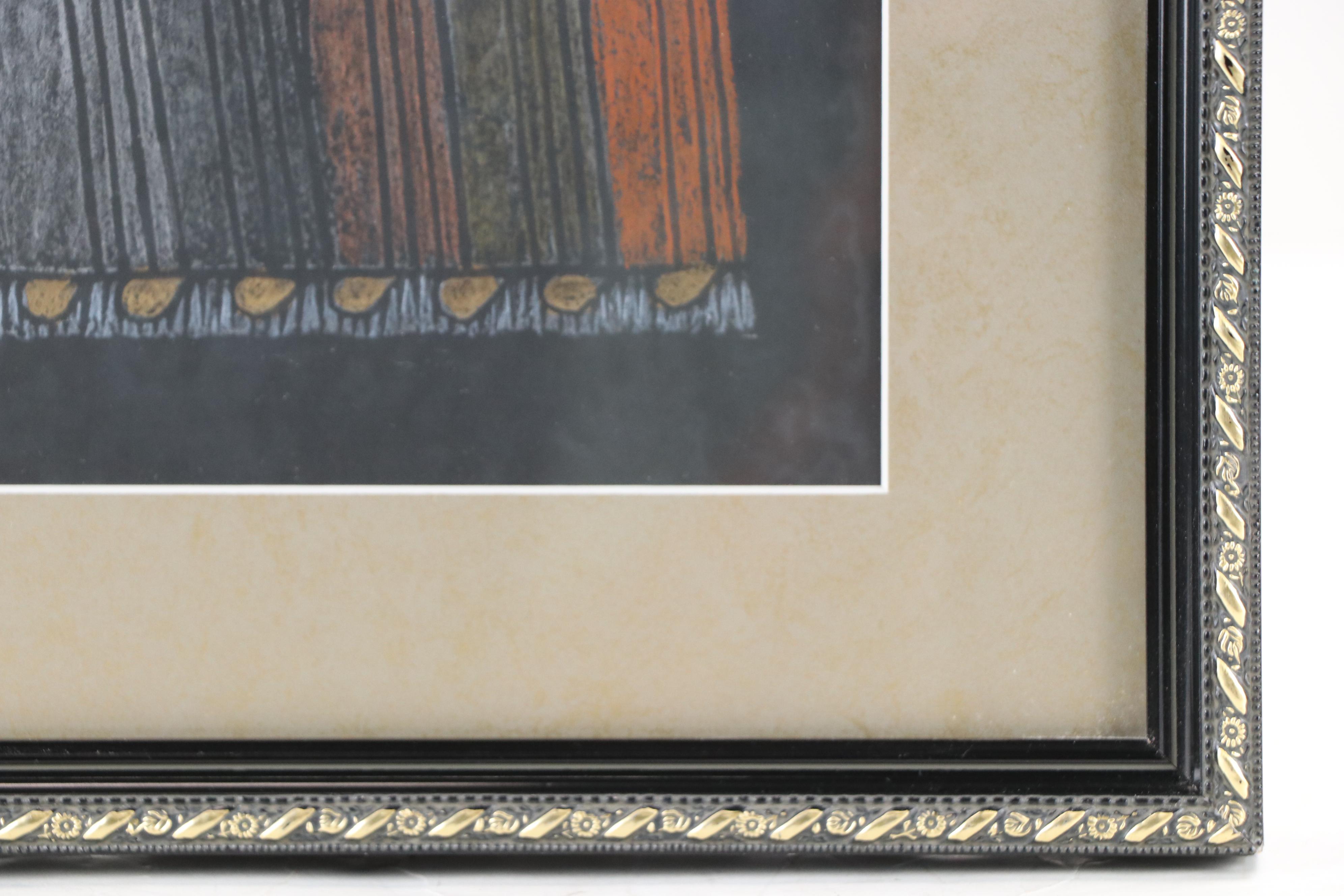 Rubbing Depicting Five Figures in Prayer