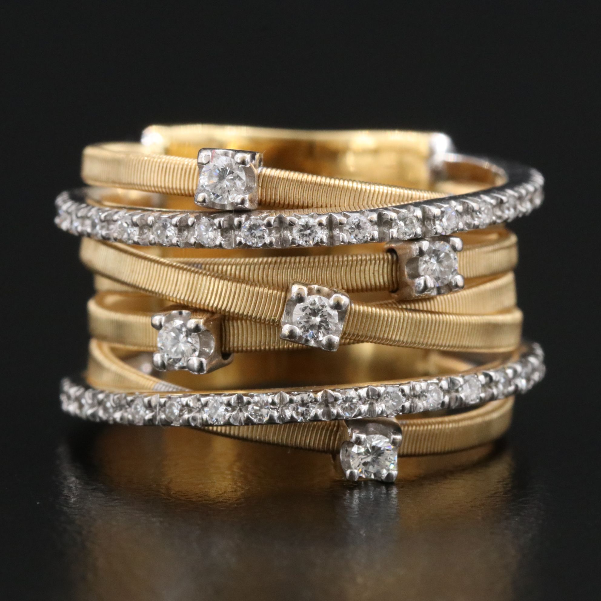 Marco Bicego Goa 18K Two Tone 0.41 CTW Diamond Seven Row Ring
