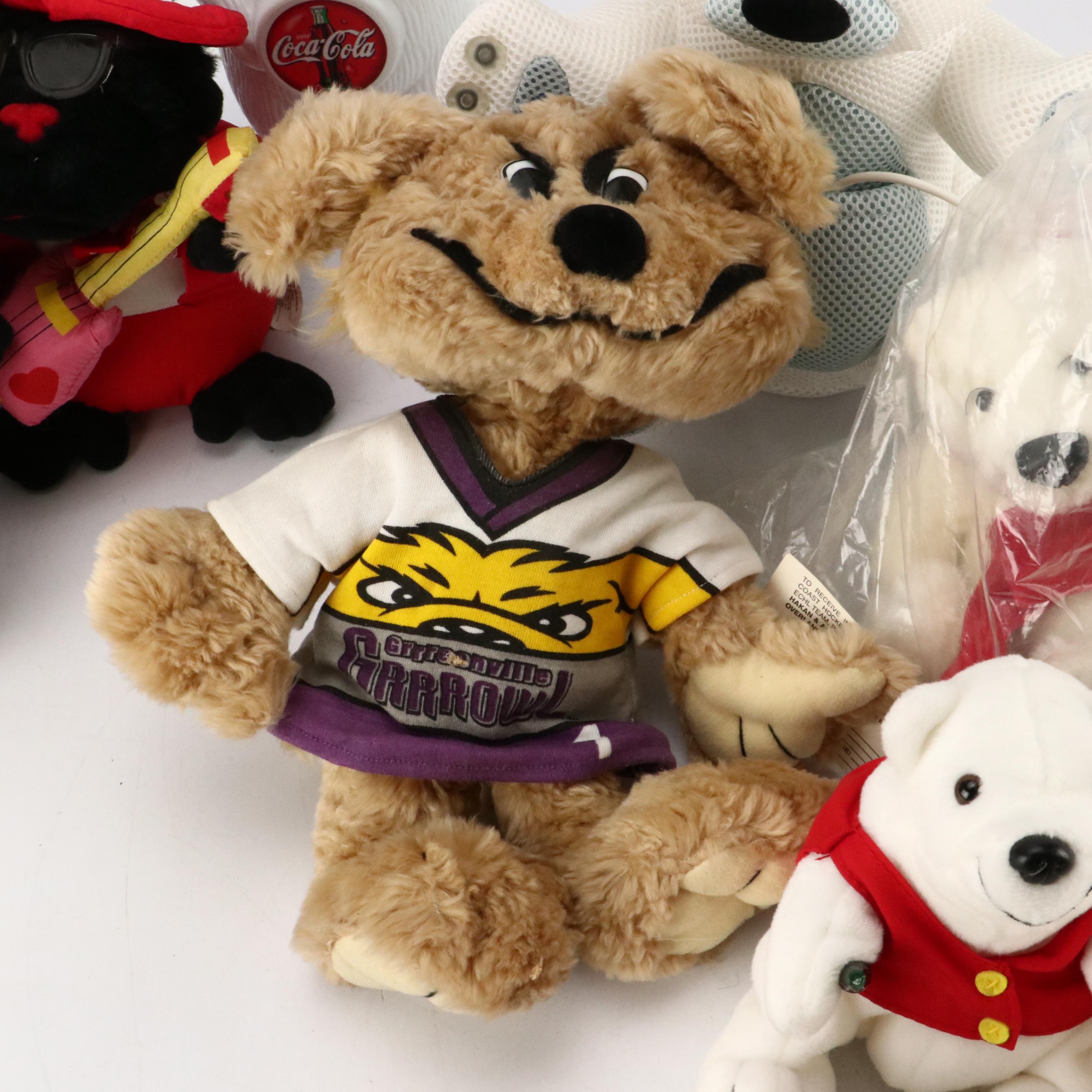 Coca-Cola Polar Bears, The Disney Store Golfer Mickey, and Other Stuffed Animals