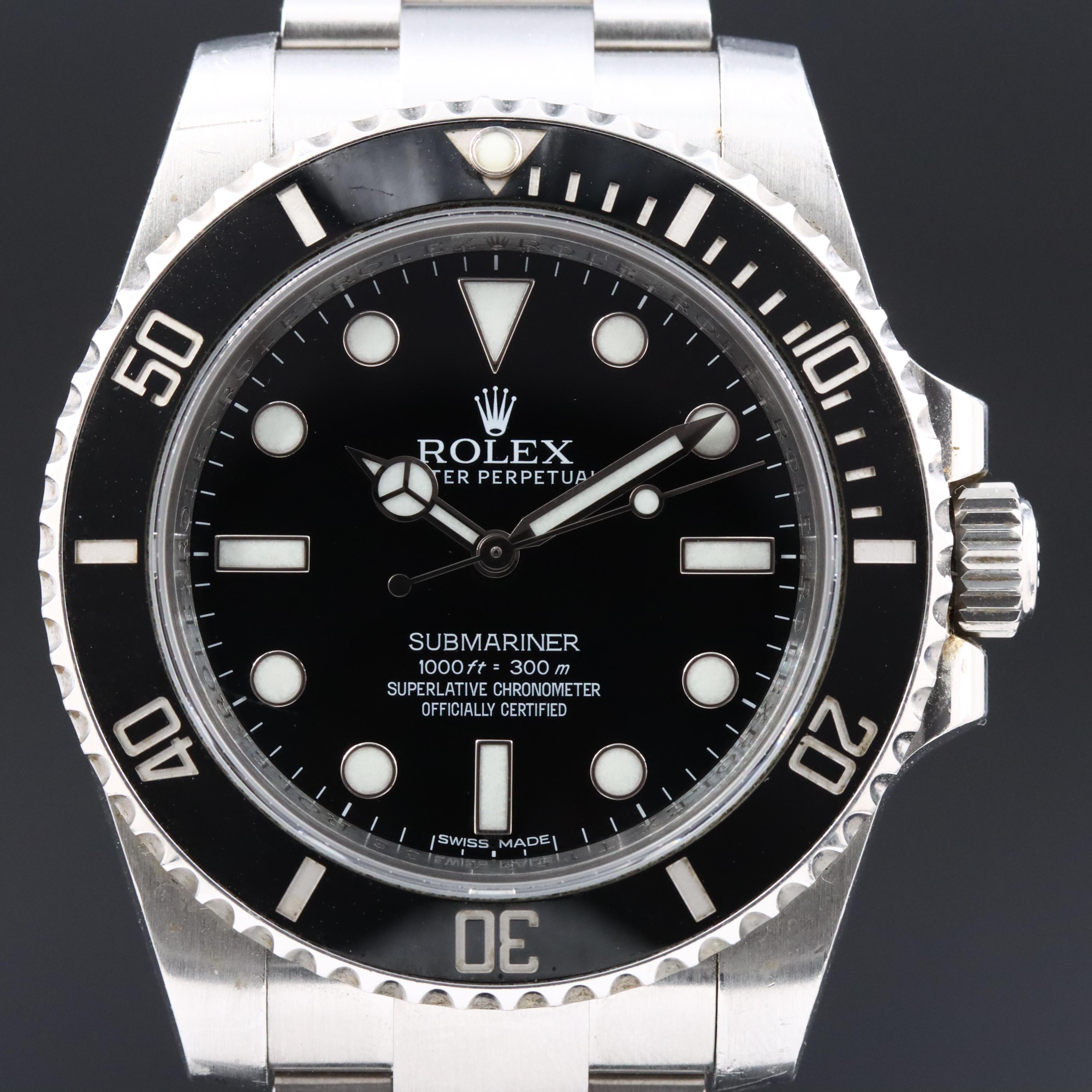 Rolex Submariner 114060 Black Dial No Date Watch