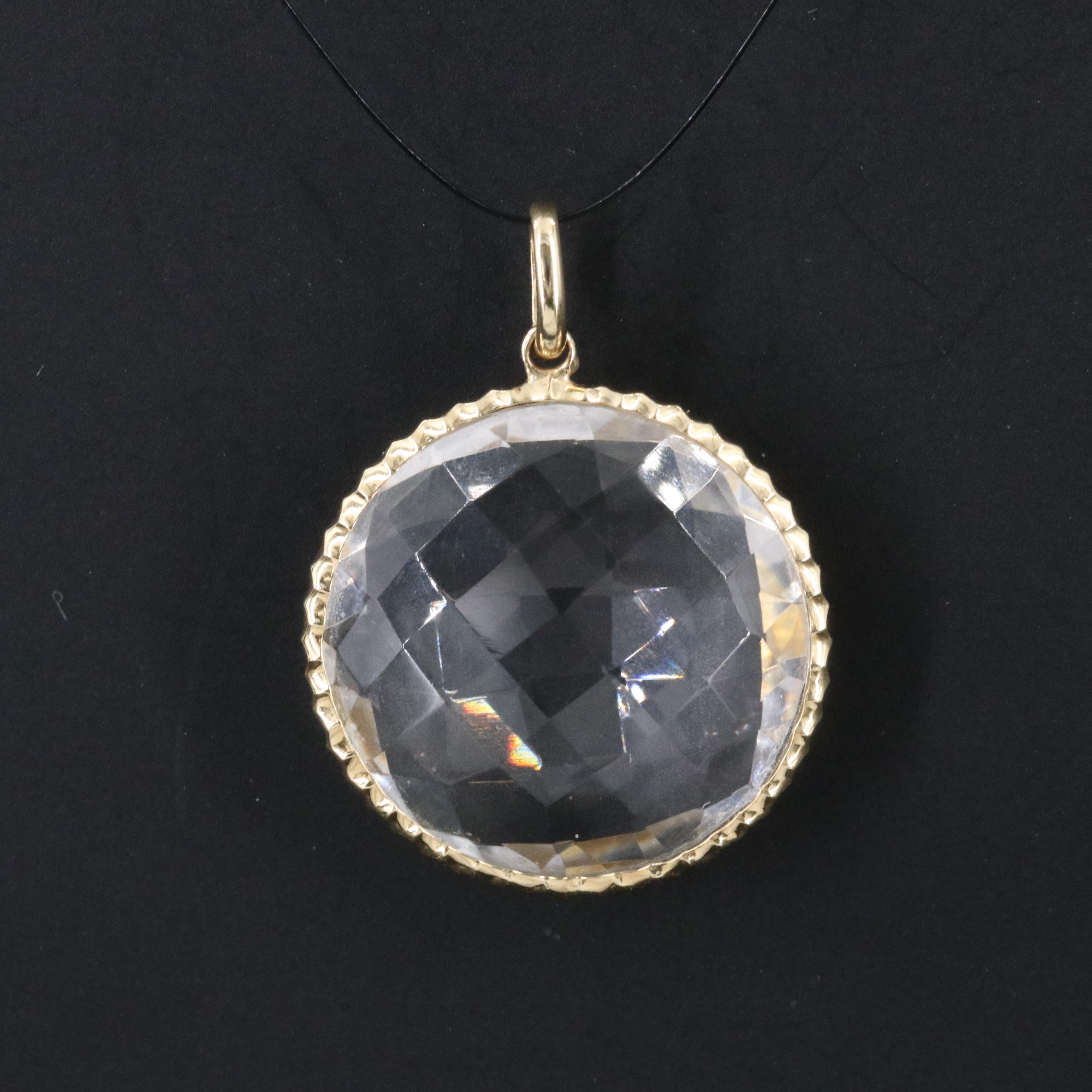 14K Rock Crystal Quartz Earrings and Pendant