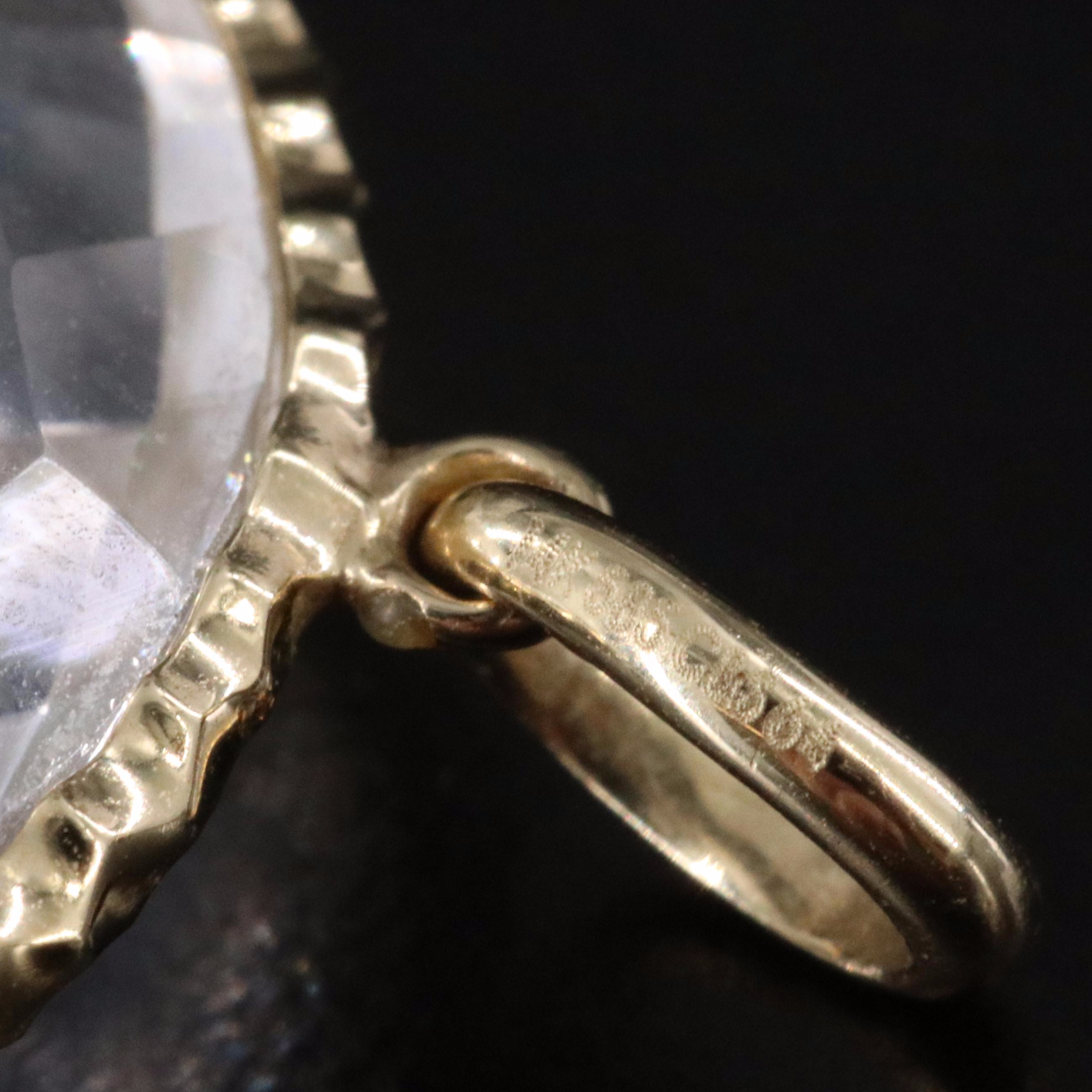 14K Rock Crystal Quartz Earrings and Pendant